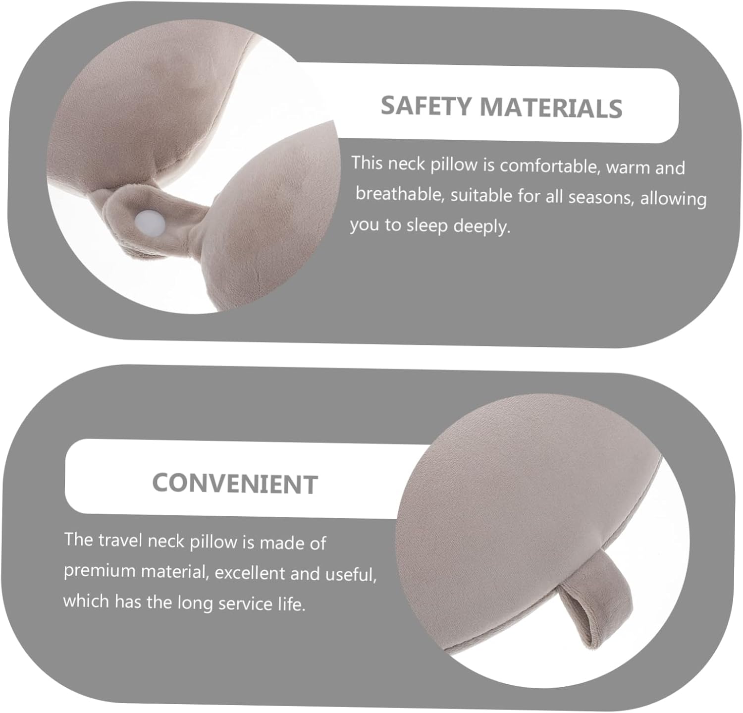 Cabilock Travel U-Shaped Pillow Soft Comfortable Neck Pillow for Long Trips