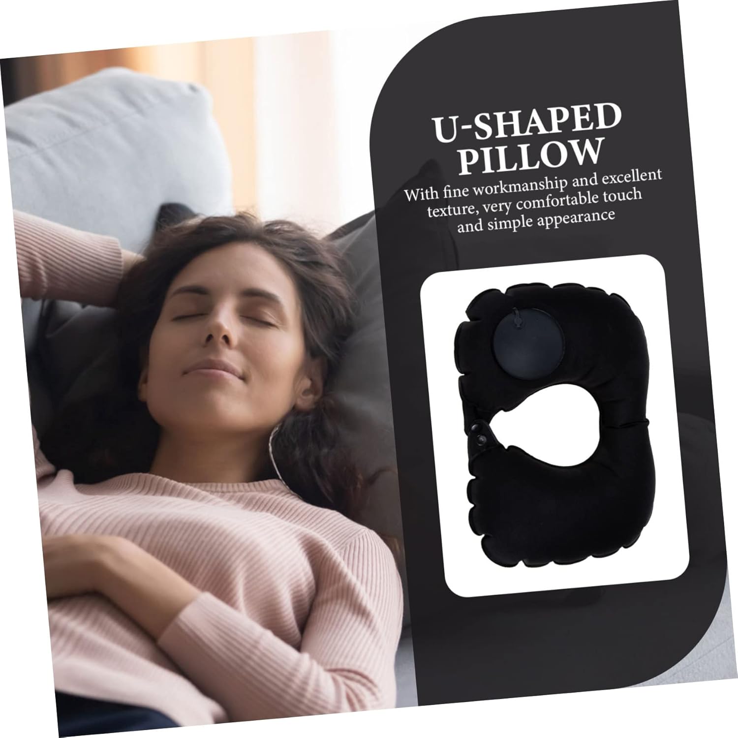 Healifty Comfortable Travel Pillow with Neck Support Portable Airplane Pillow for Long Flights