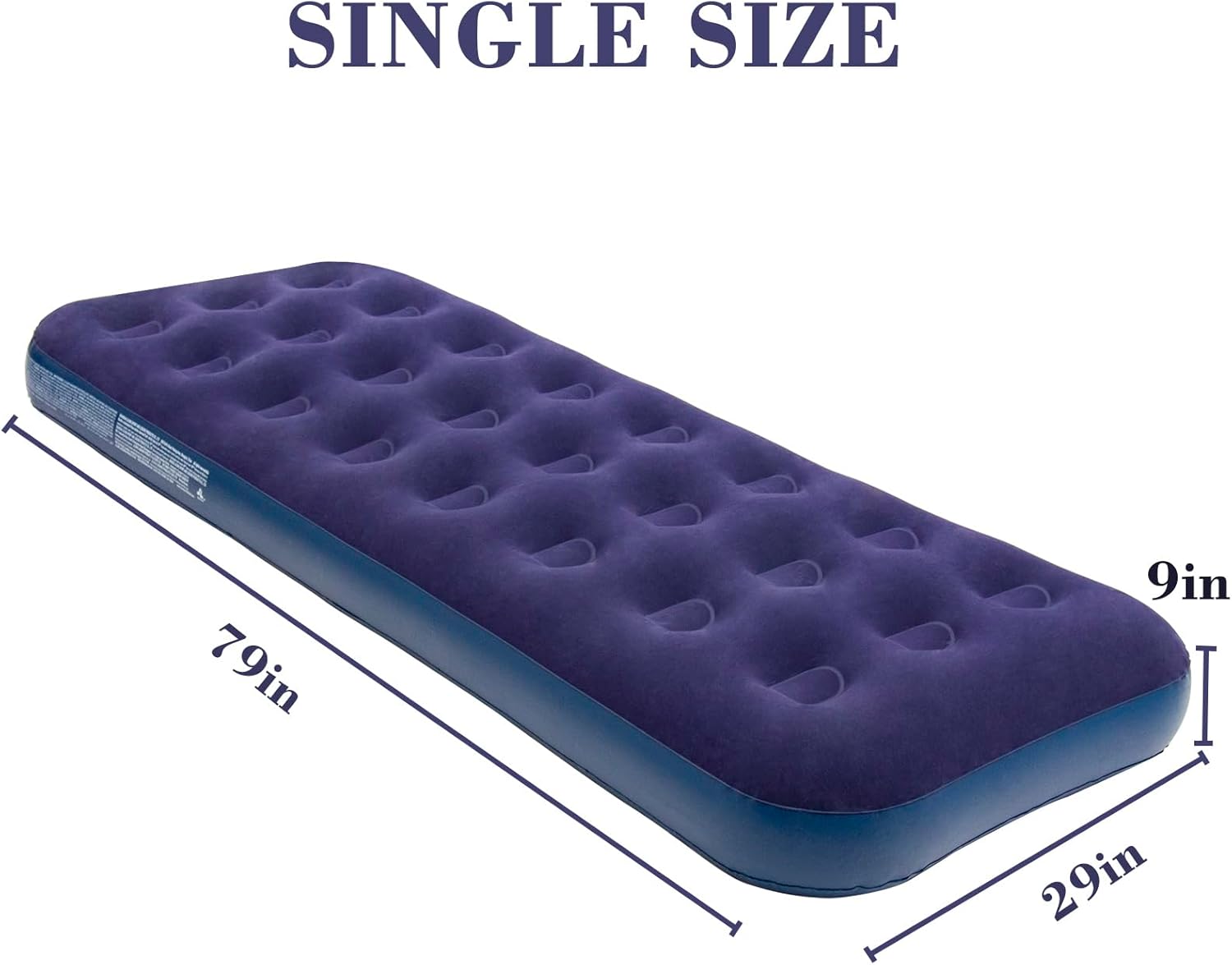 Durable Single-Sized Air Mattress with Pump for Camping and Home Use