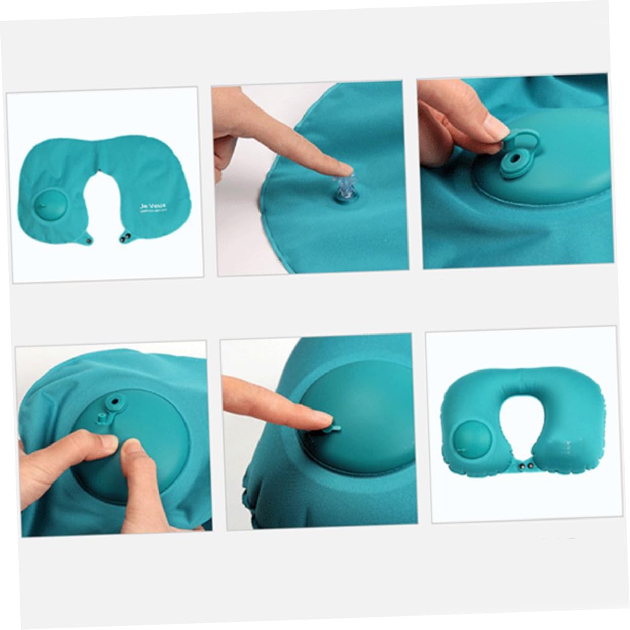 2-Piece Neck Cushion Inflatable Travel Pillow for Airplane - Comfortable Support for Travel Neck and Easy Use