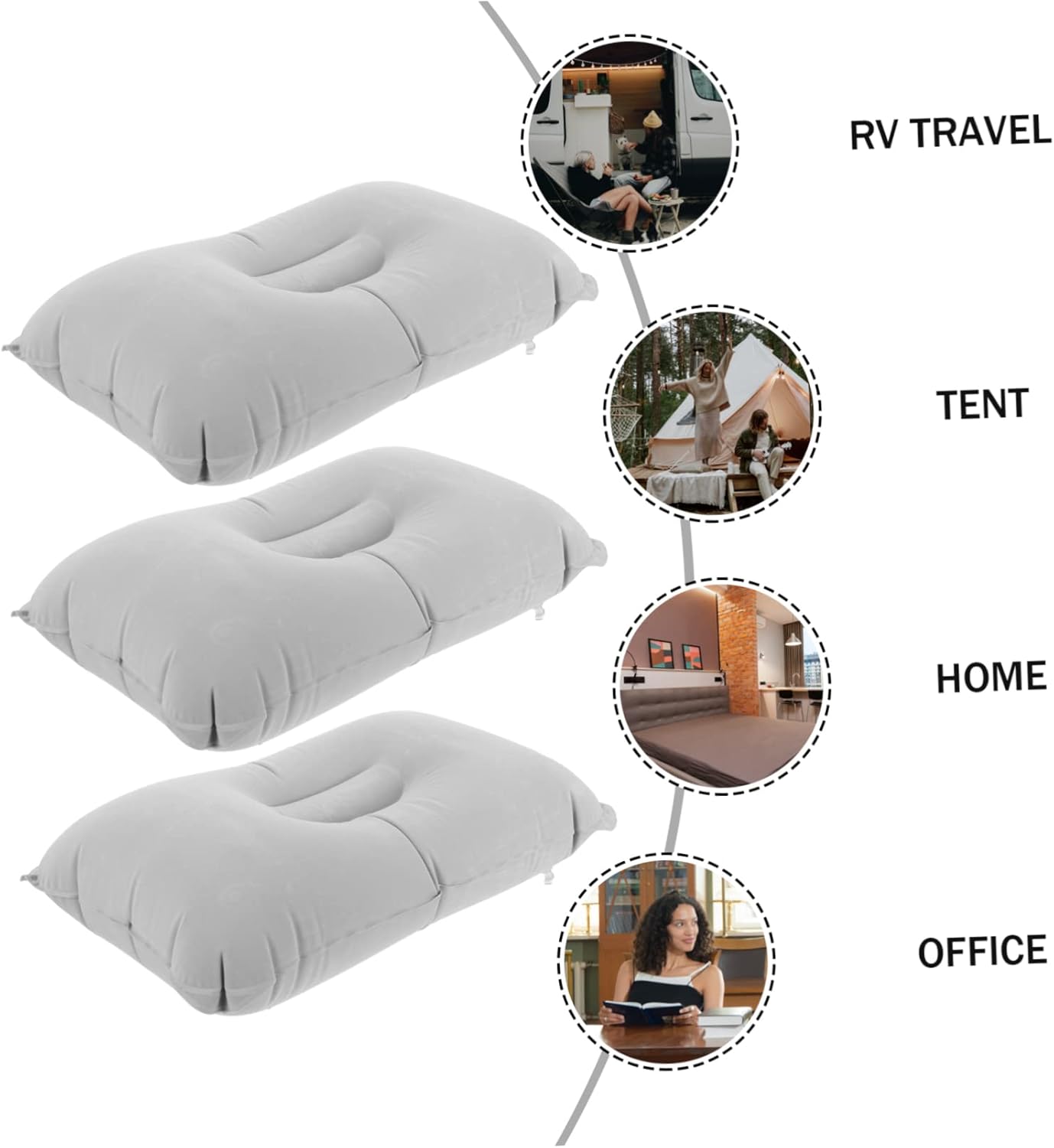 Ergonomic Multi-Functional Travel Pillow for Camping and Airplane Sleep Comfortable Support for Neck and Back