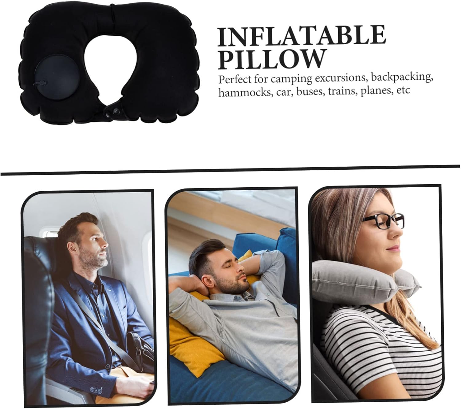 Healifty Comfortable Travel Pillow with Neck Support Portable Airplane Pillow for Long Flights