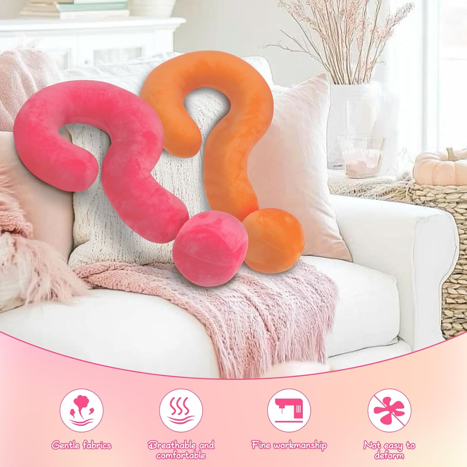 Car Pillow for Kids Neck Pillow Unique Question-Mark Design Perfect for Travel Daily Use