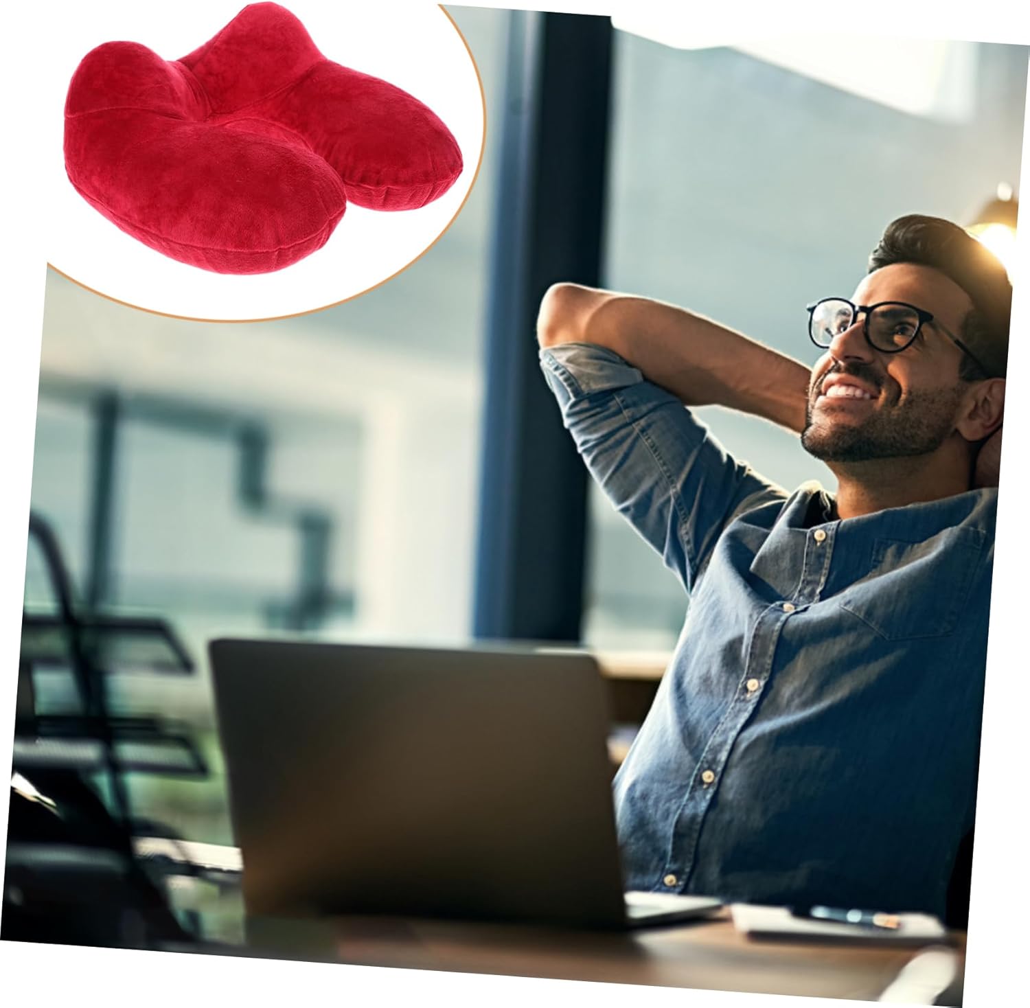 Firm Inflatable U-Shaped Neck Support Pillow for Ergonomic Travel Comfort