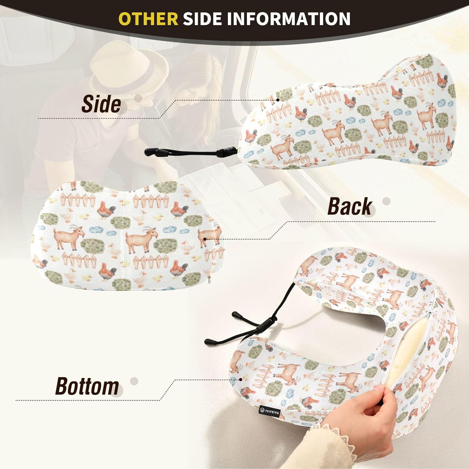 Gredecor Memory Foam Travel Neck Pillow for Air Car and Office Use