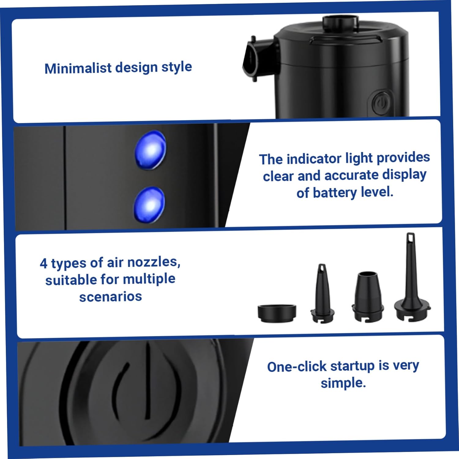 Yeory Mini Air Mattress Pump Rechargeable with 4000Pa suction for Pool Floats Mattresses More