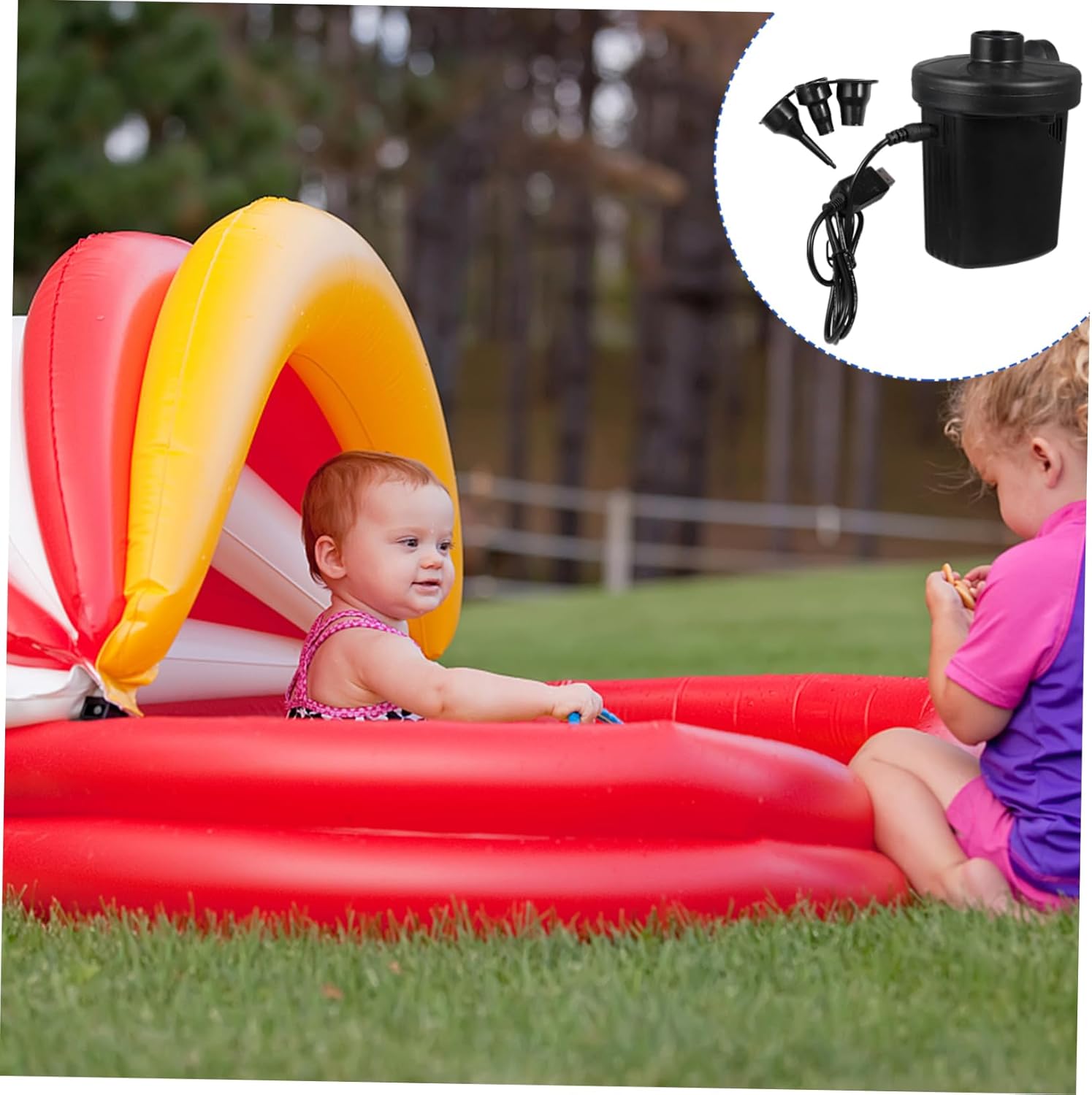 VOSAREA Rechargeable USB Air Pump for Fast Inflation of Air Mattresses Pools Rafts and More