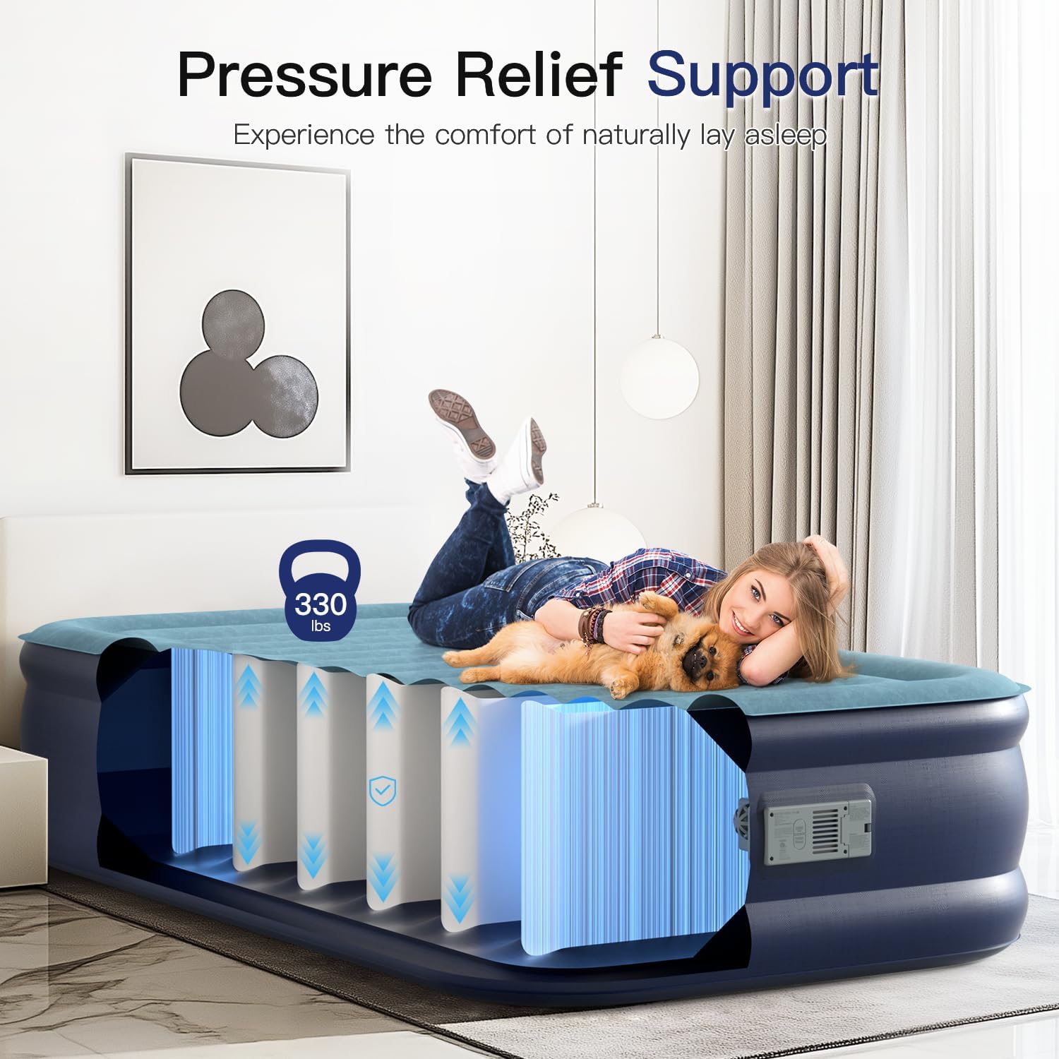 Compact Luxury Inflatable Air Mattress for Twinned Sleepers - Built-in Pump Auto-Stop and More