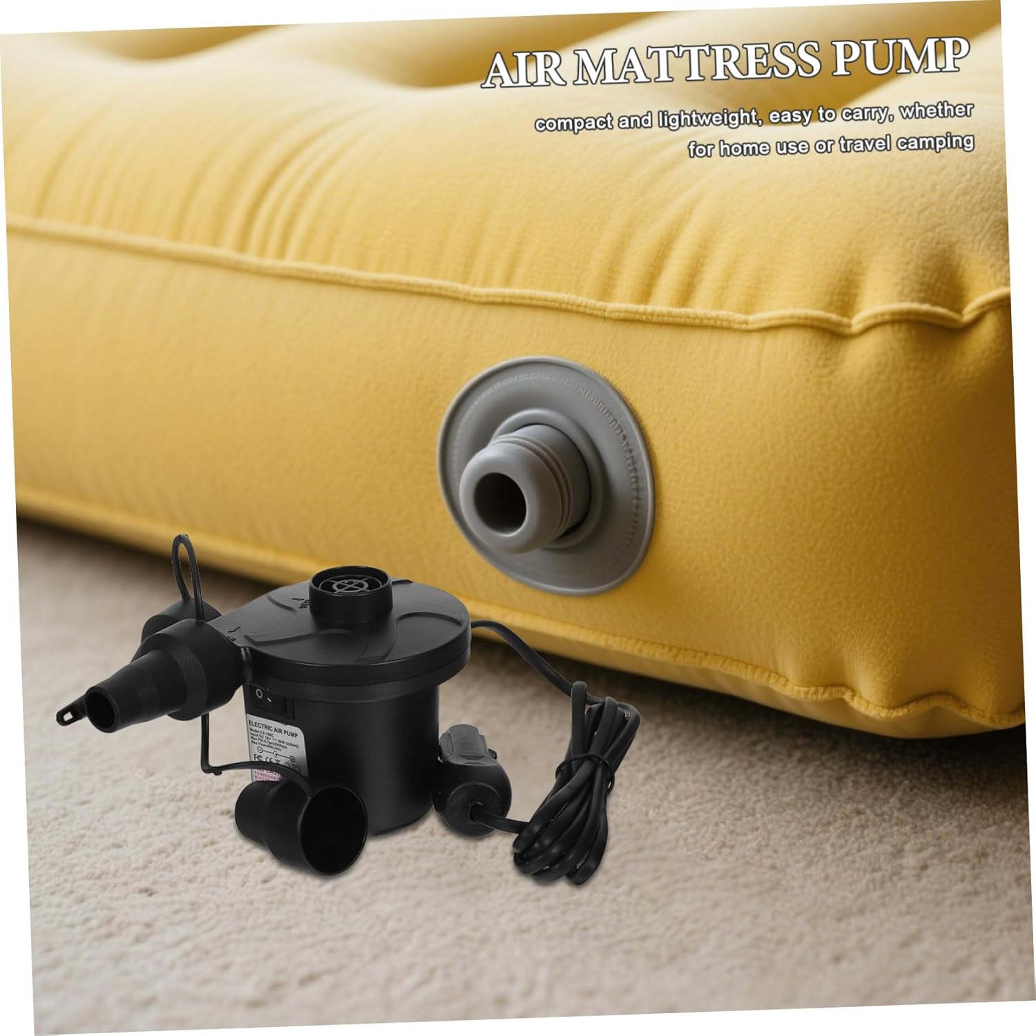 Charge Inflates in Second with Multi-NOzzle Electric Pump for Camping Travel More