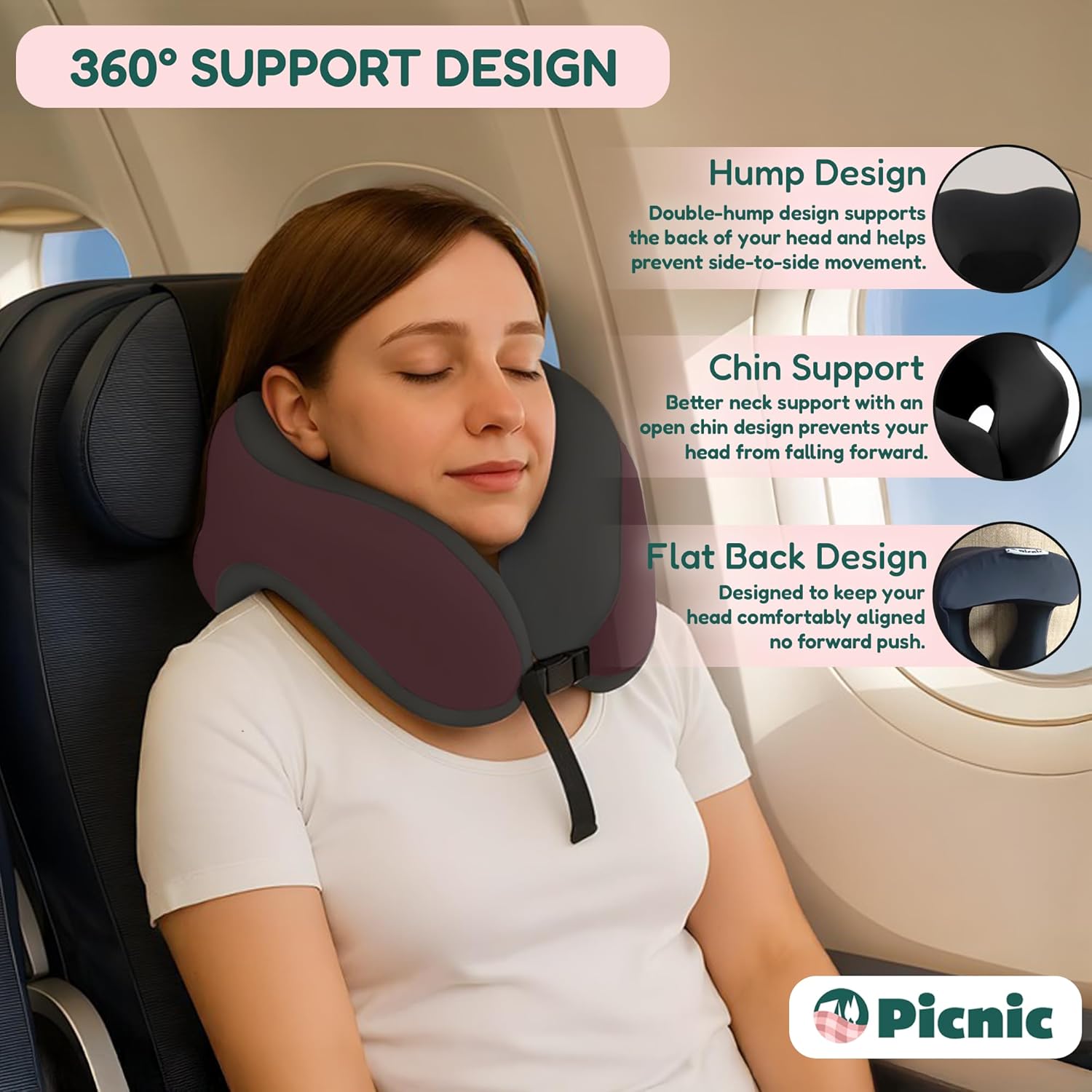 Cozy U-Shaped Memory Foam Travel Pillow for Comfort on the Go