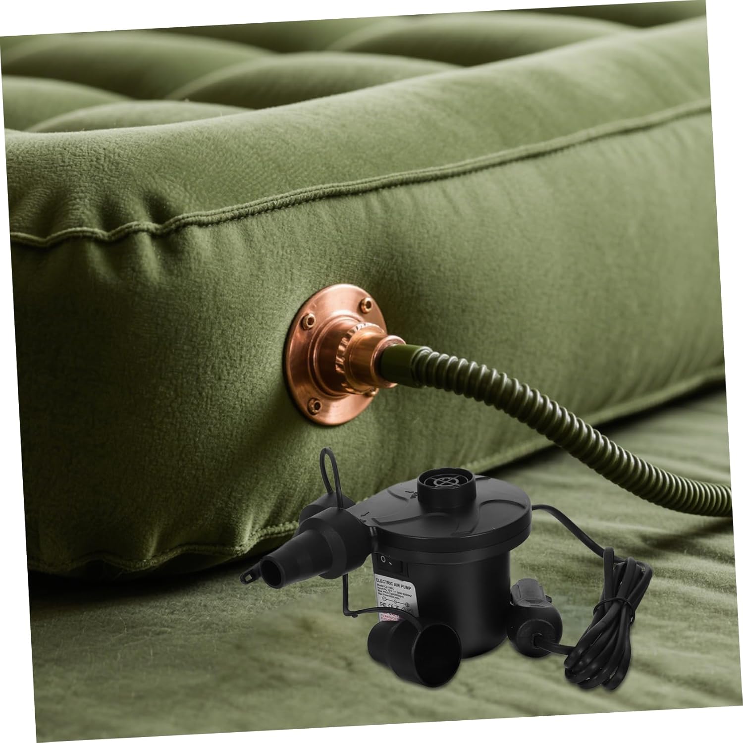 DECHOUS Air Pump for Inflatables Quick Inflation Multiple Nozzles Powerful Quiet Plug Plug