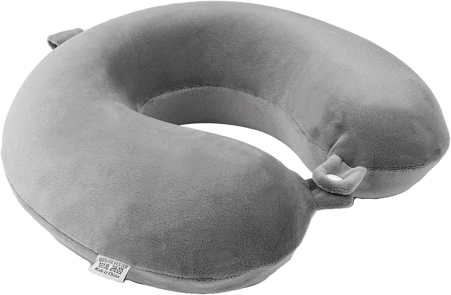 Nikou Memory Foam Travel Pillow for Airplanes Neck Support with Attachable Snap Strap and Washable Cover