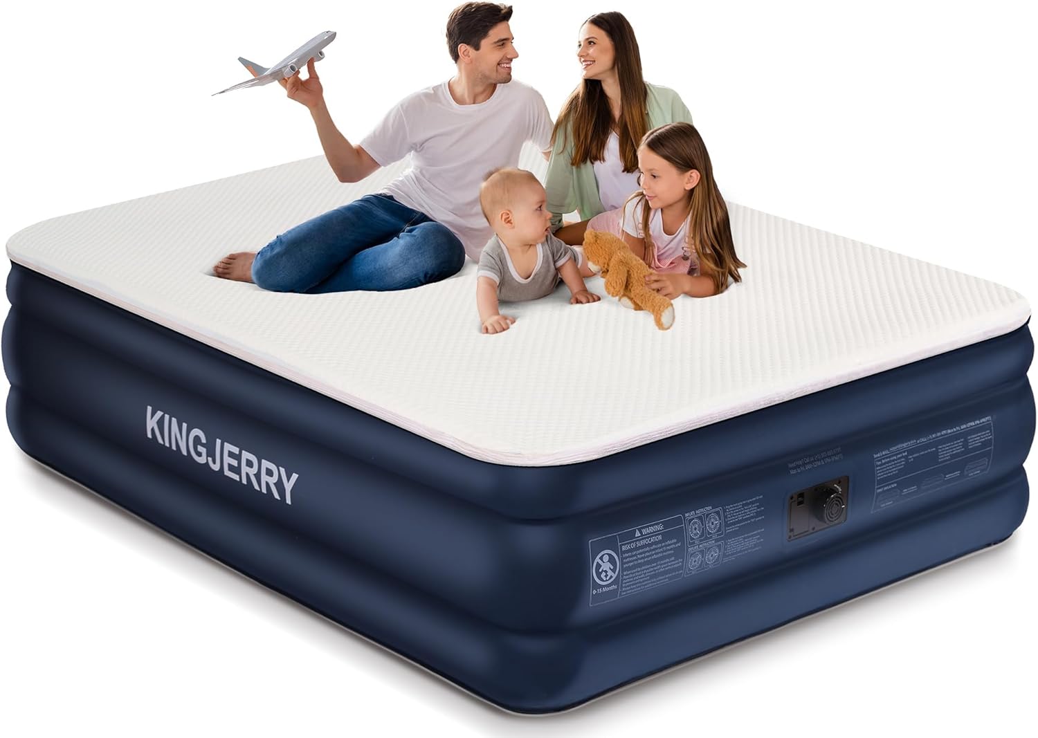 Soft and Cozy Luxury Air Mattress with Built-In Pump 900 lbs Support Easy to Inflate for Home Guests