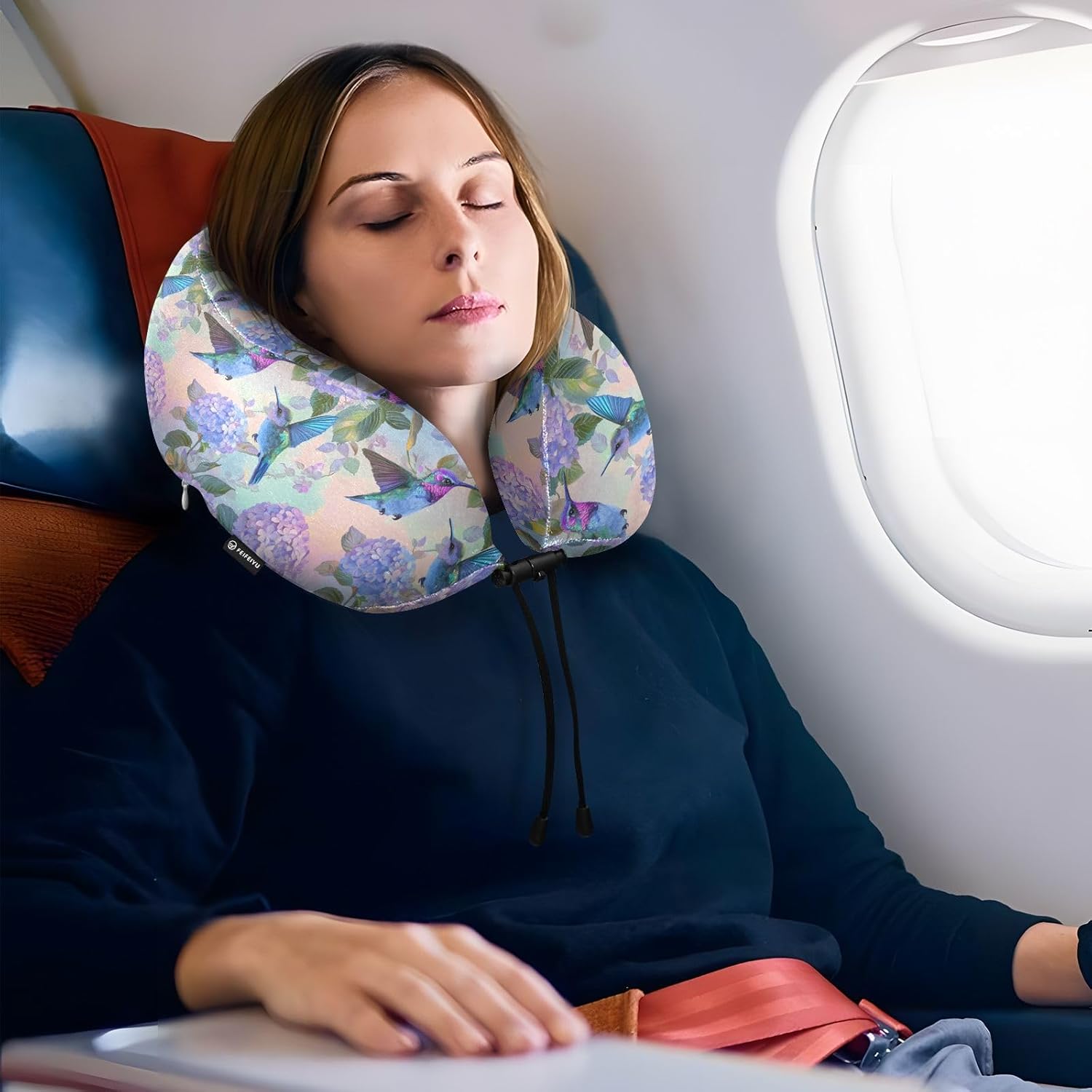 ALAZA Memory Foam Travel Neck Pillow - Washable Portable Memory Support for Airplanes Camping More