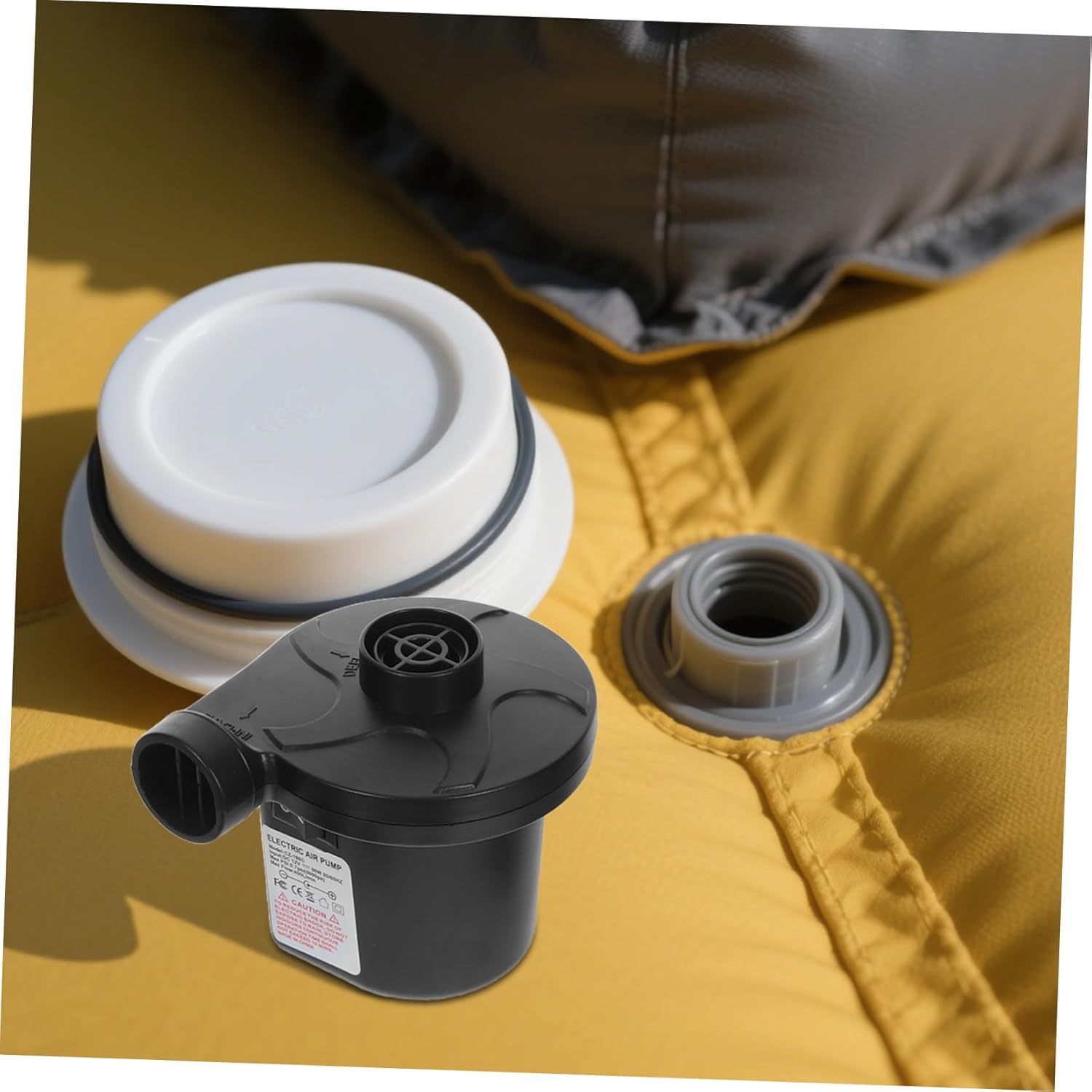 Zerodeko Compact Inflatable Mattress Inflator with Nozzles for Travel Pools Boats and Camping