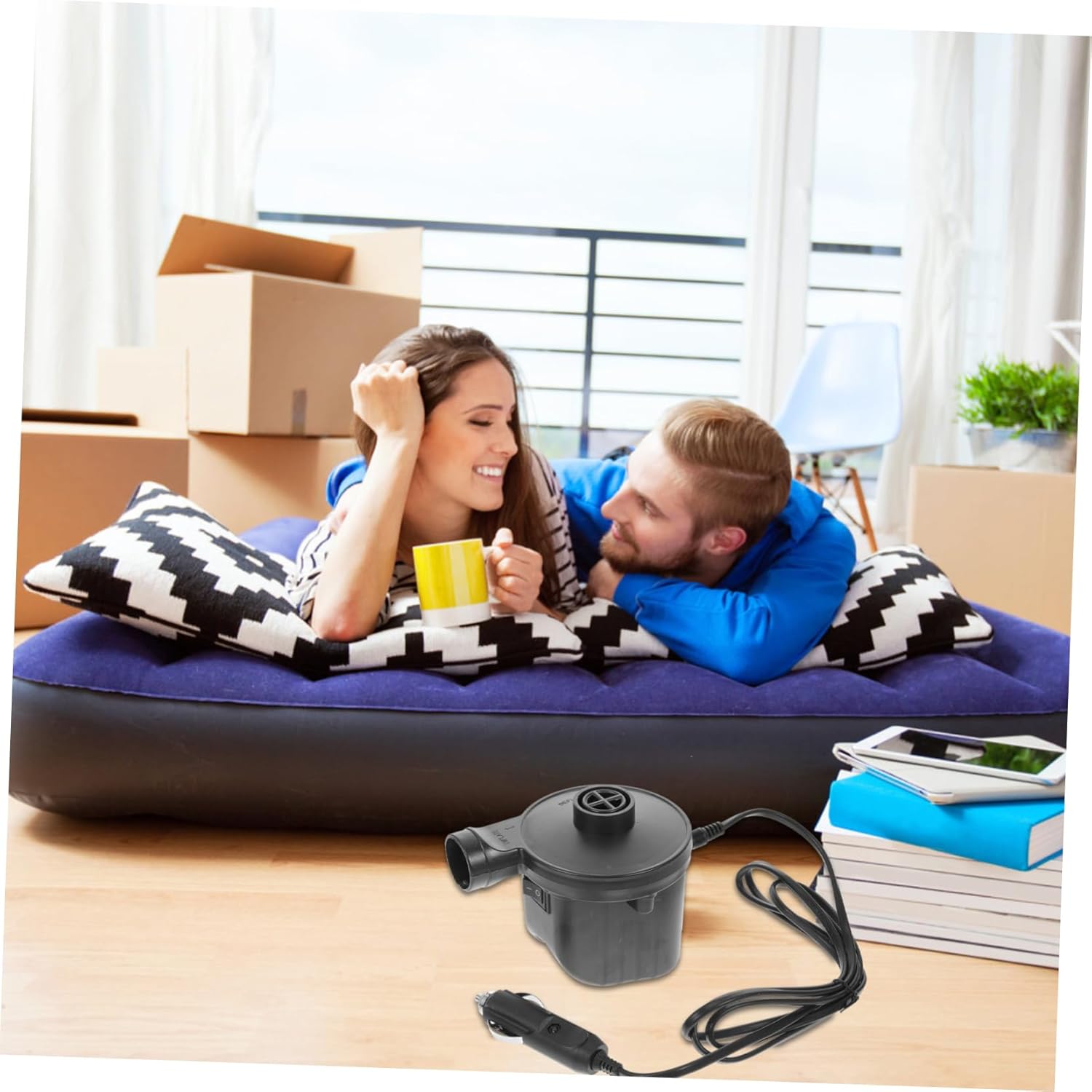 Alipis Electric Air Pump Portable Deflator for Air Mattress and Inflatable Couch