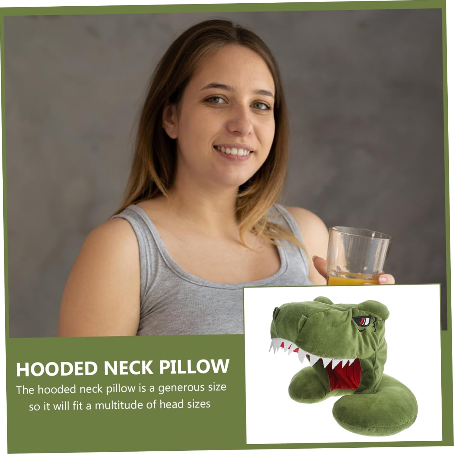 PrettyZoom Dinosaur Neck Pillow for Travel Support Your Neck While on the Go
