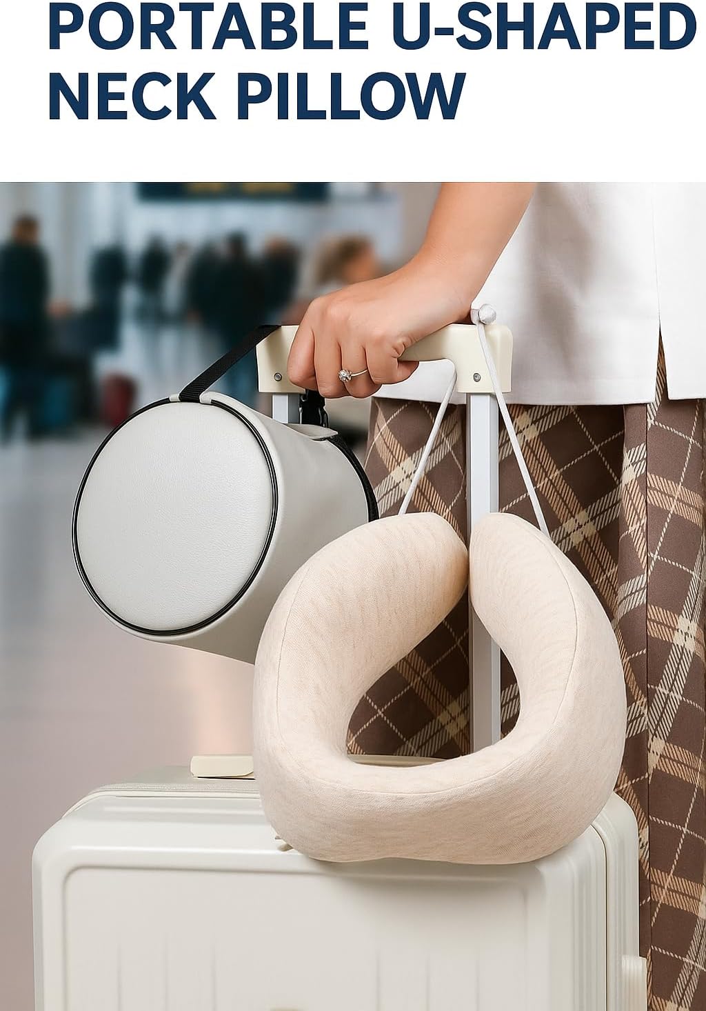 Ergonomic Airplane Neck Pillow with Washable Cover Compact TravelErgonomic Design 360 Support for Comfort