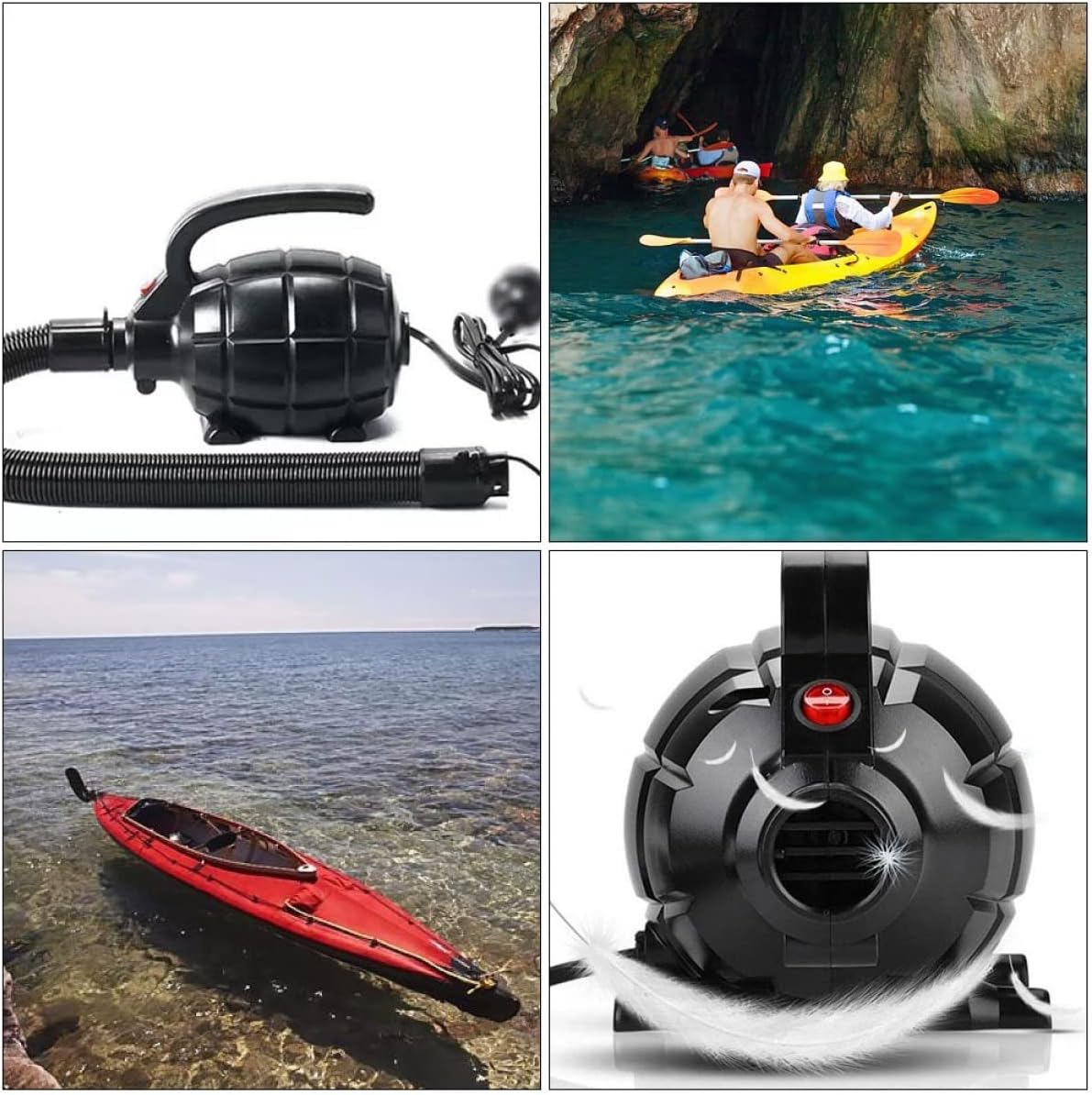 Quick Inflate Electric Air Compressor Pump with Multiple Nozzles for Boats Balloons More