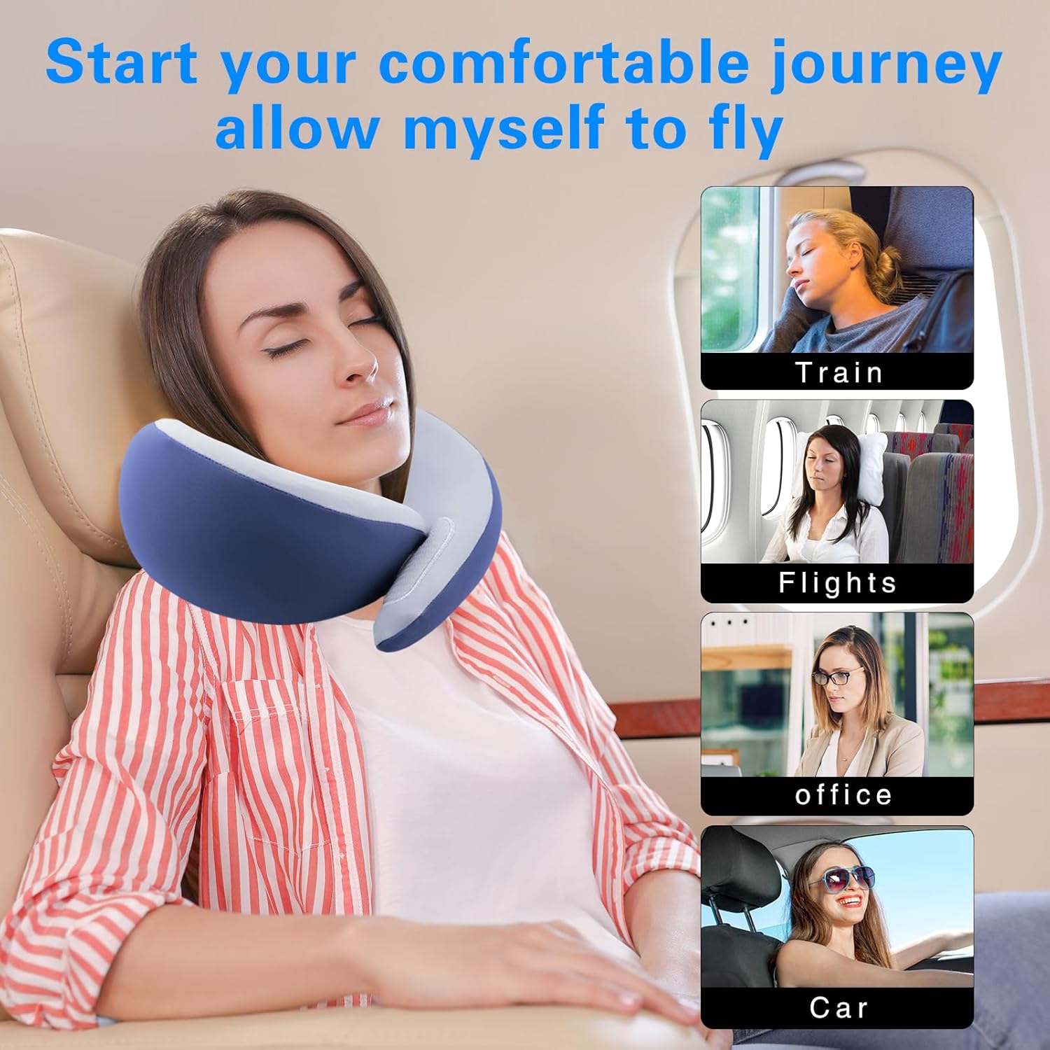 Belecy Travel Pillows for Airplanes - Perfect for Relaxing With Ergonomic Support