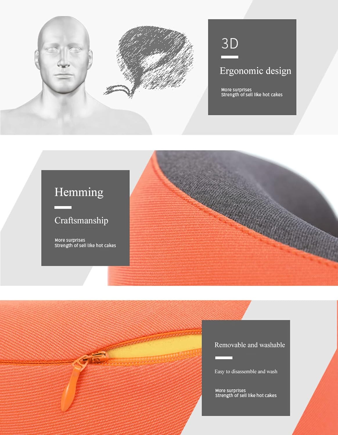 Neck and Head Support Pillow Stop Head from Falling Forward Memory Foam Travel Pillow for Airplane Train or Camp Use