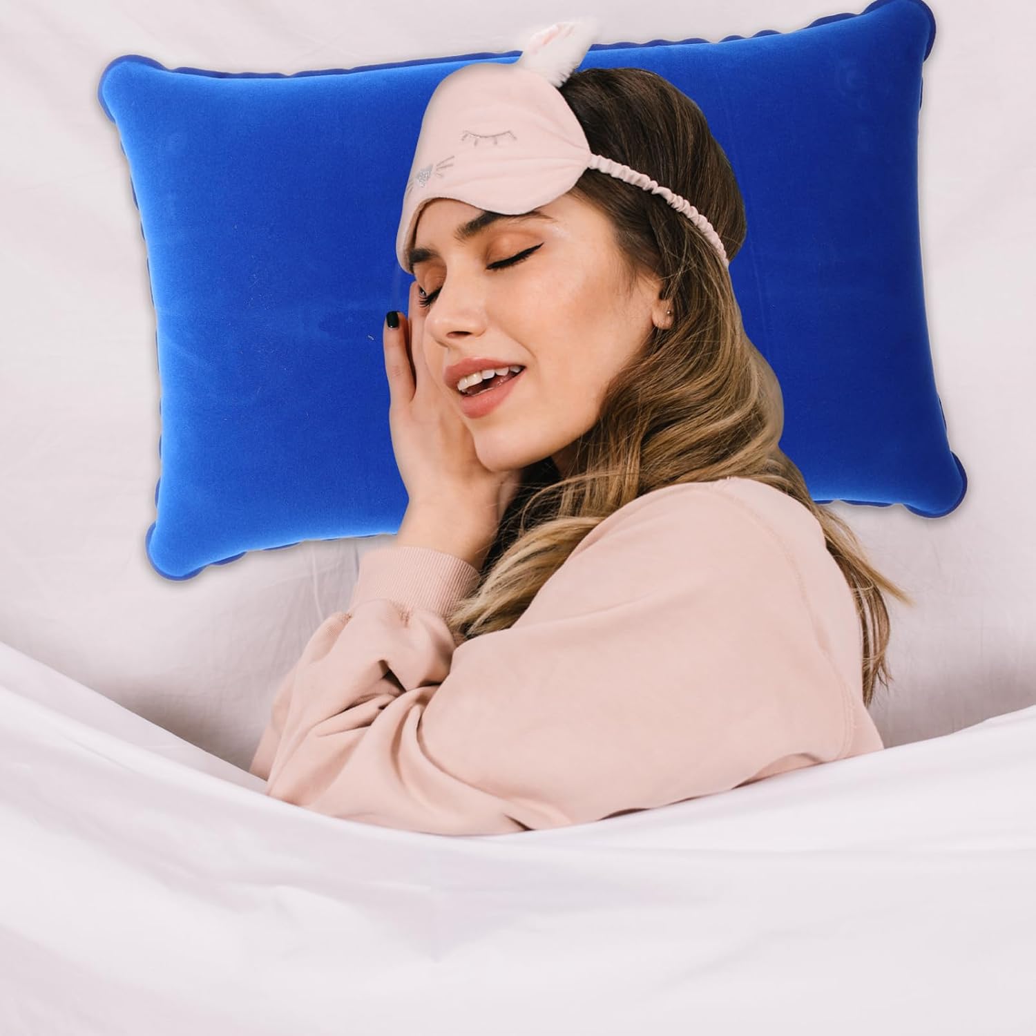 Healifty Inflatable Travel Pillow Neck Support for Hiking Camping Home and Office