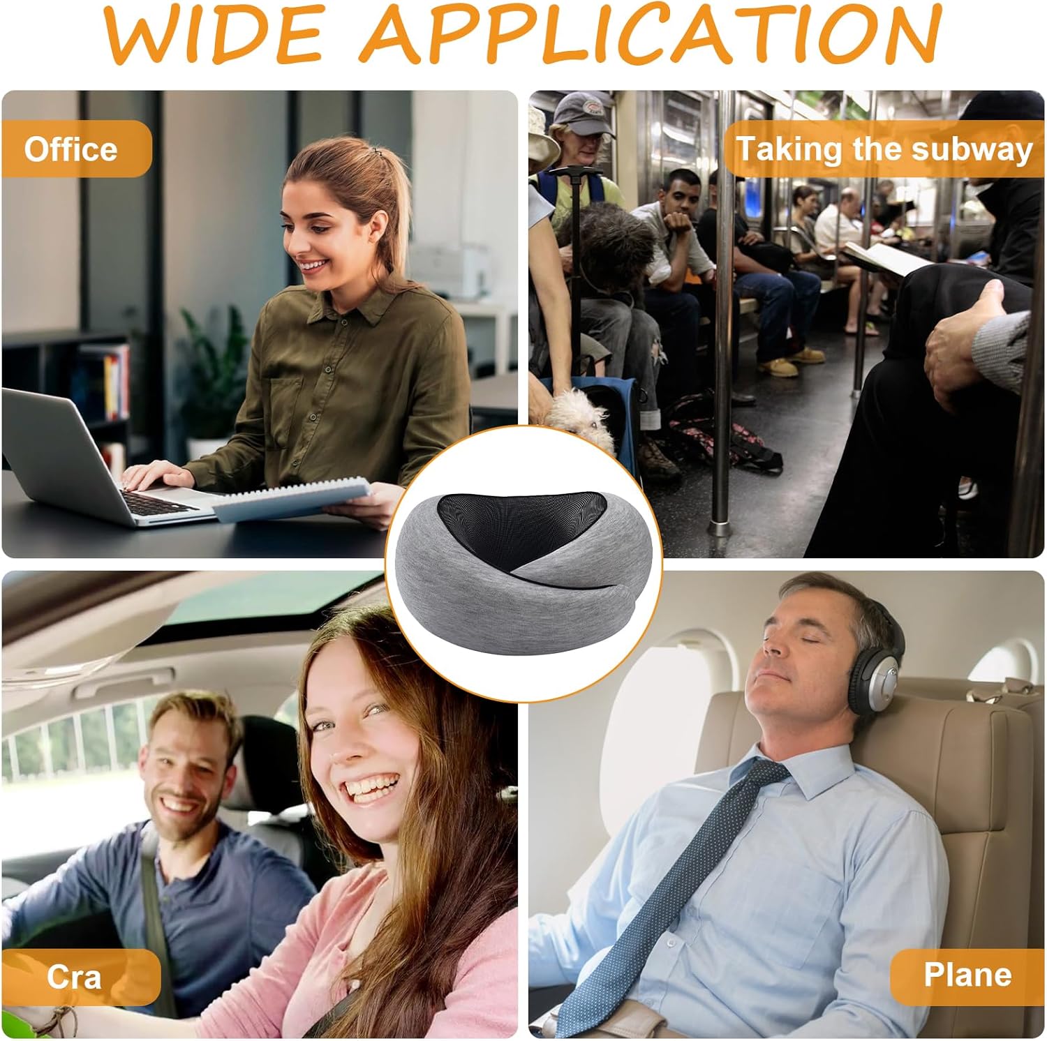 Adjustable Memory Foam Travel neck Pillow with Support for Airplanes Comfortable for Long Flights and Extensive Use