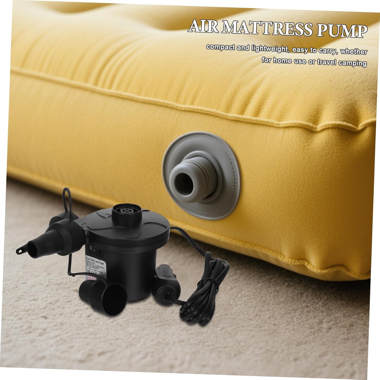 DECHOUS Air Pump for Inflatables Quick Inflation Multiple Nozzles Powerful Quiet Plug Plug