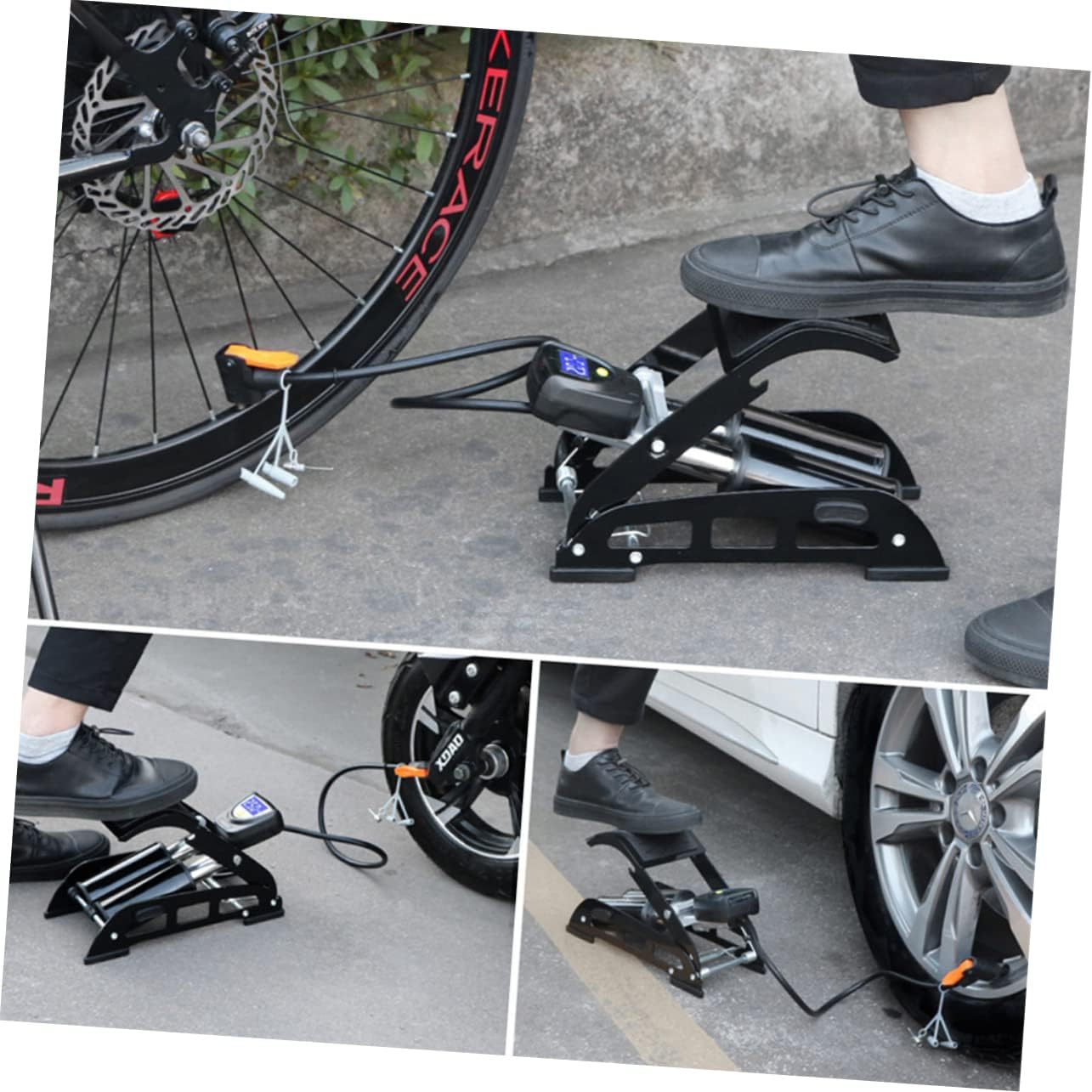 Portable High Voltage Foot Pump with Digital Display for Electric Cars Bicycles