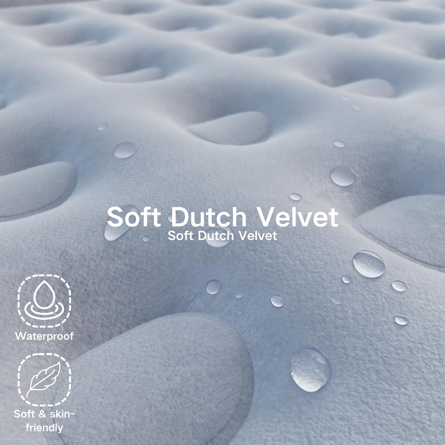 Thick Velvet Texture 18 Air Mattress with Built-In Pump for Camping Home