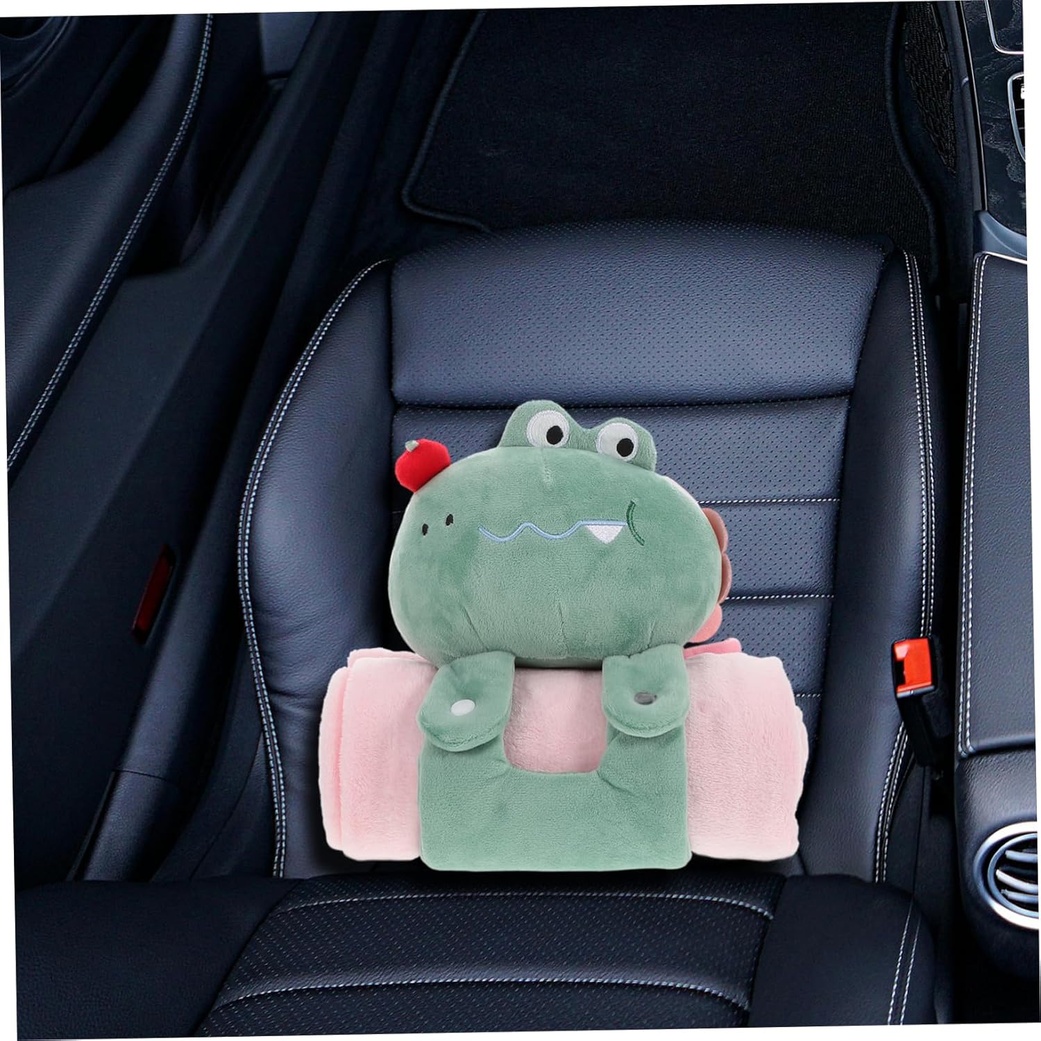 Milisten Foldable Cartoon Pillow and Blanket for Travel and Car
