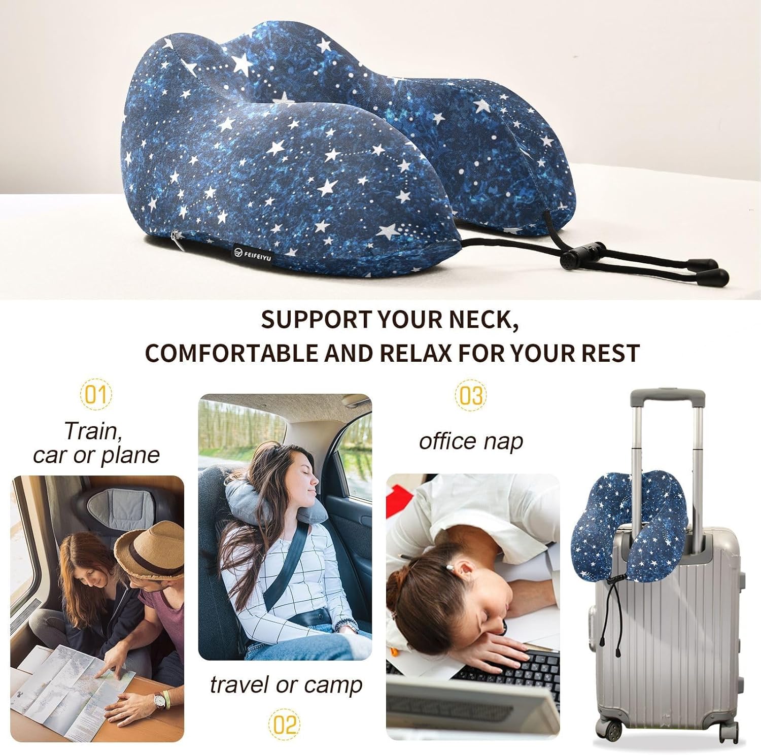 OTVEE Travel Pillow Comfort Neck Support Best for Airplane Home Use