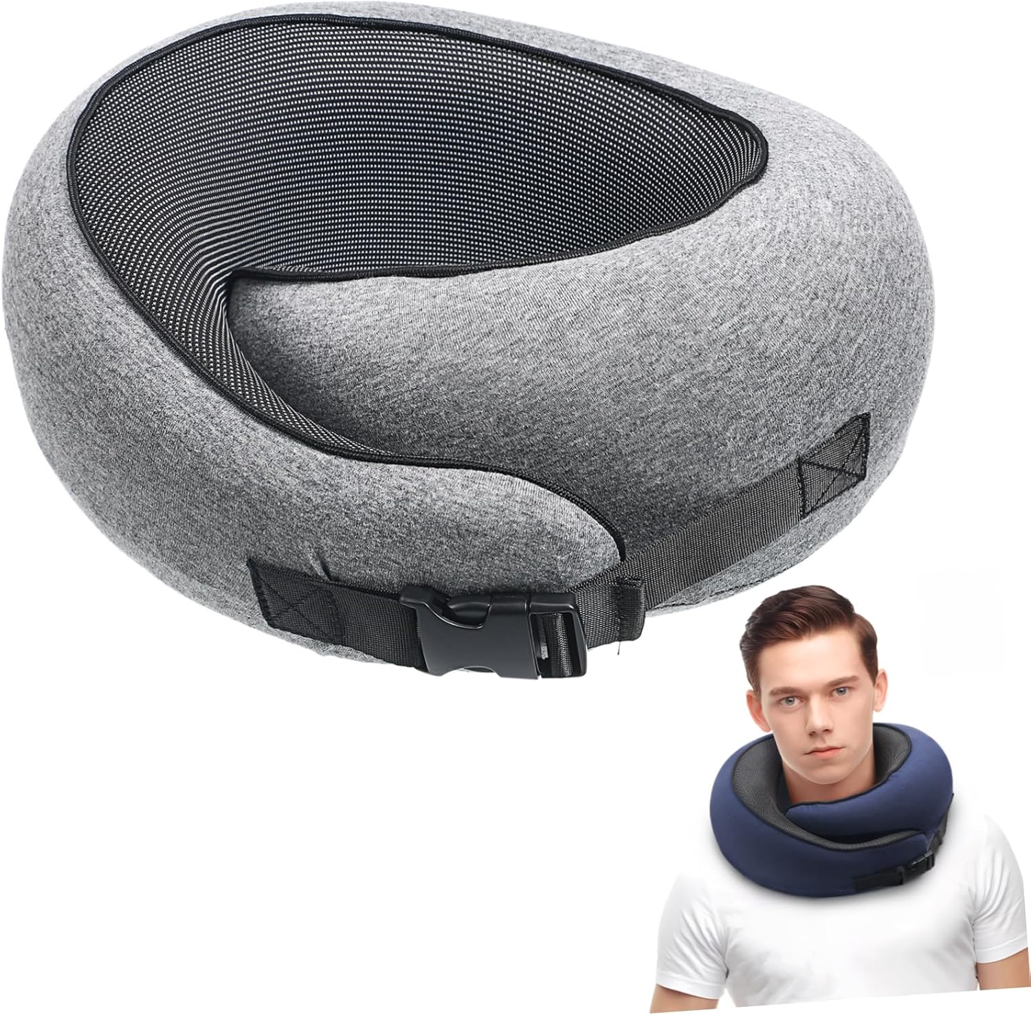 Adjustable U-Shaped Travel Pillow for Comfort Neck Support Car Airplane Use