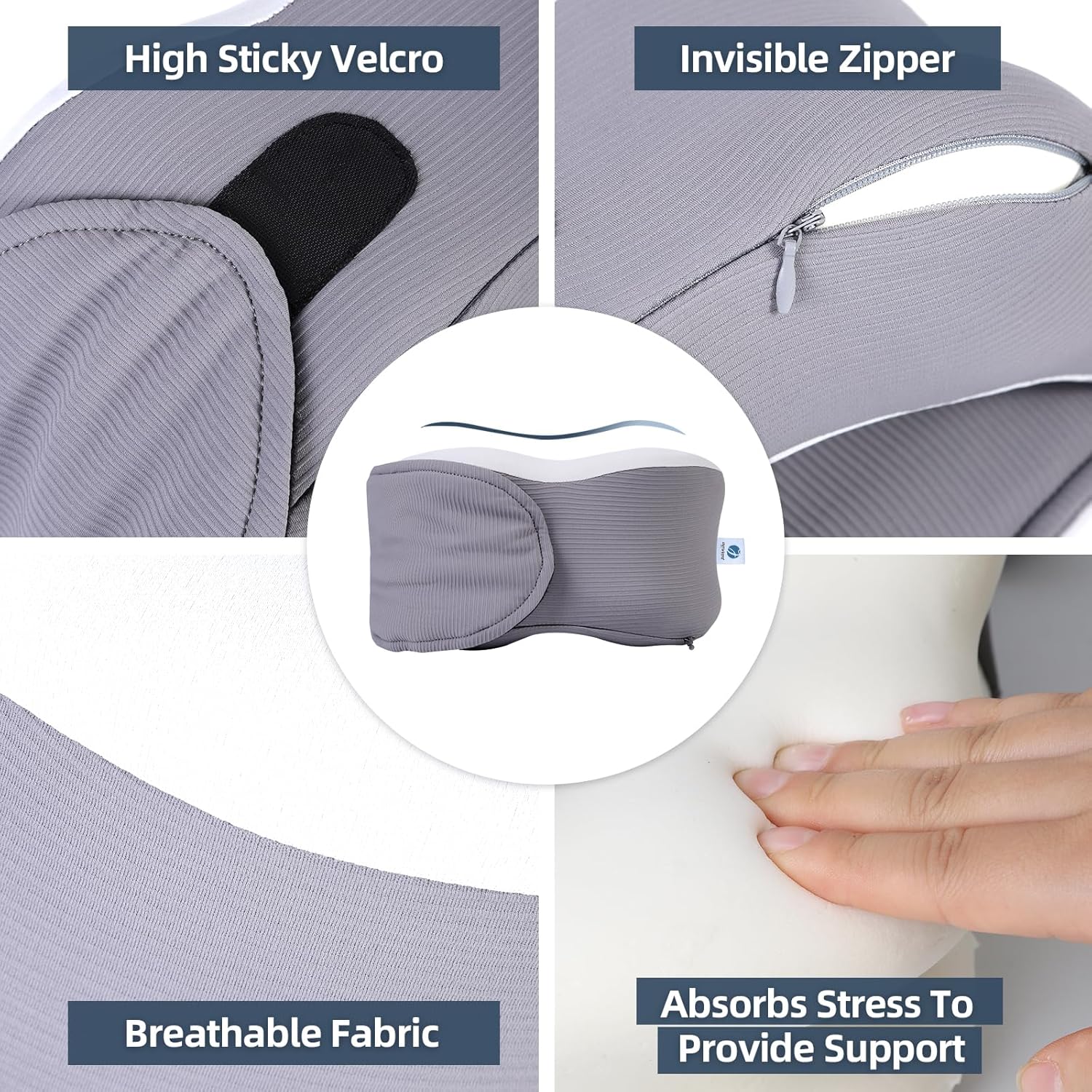 Parniho Comfort Neck Pillow - Ergonomic Travel Pillow with Eye Mask for Airplane and Car Use