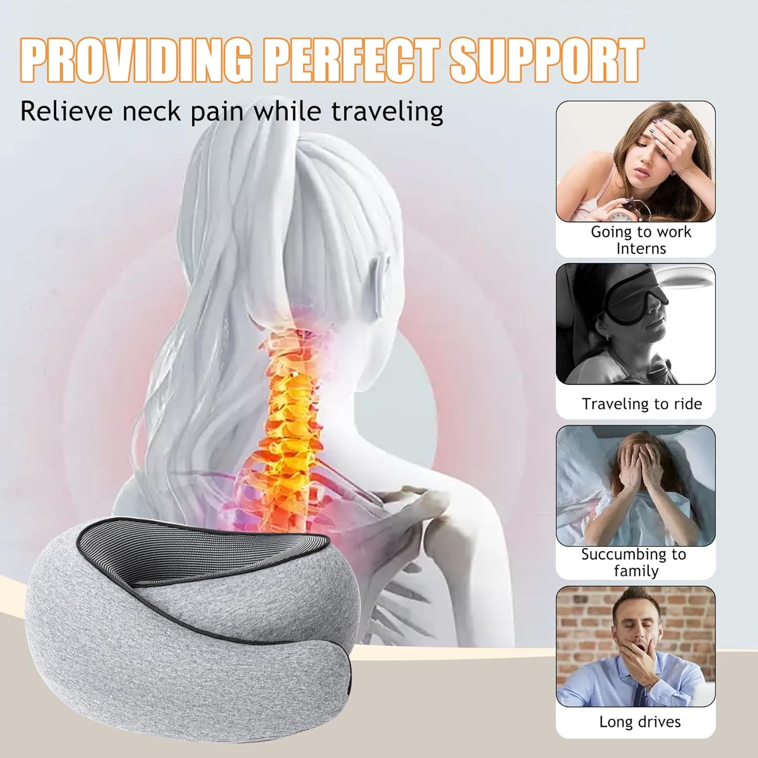 Ergonomic Travel Neck Pillow for Flights Cars Responsibilities of Modern Life 360 Comfort for Your Neck