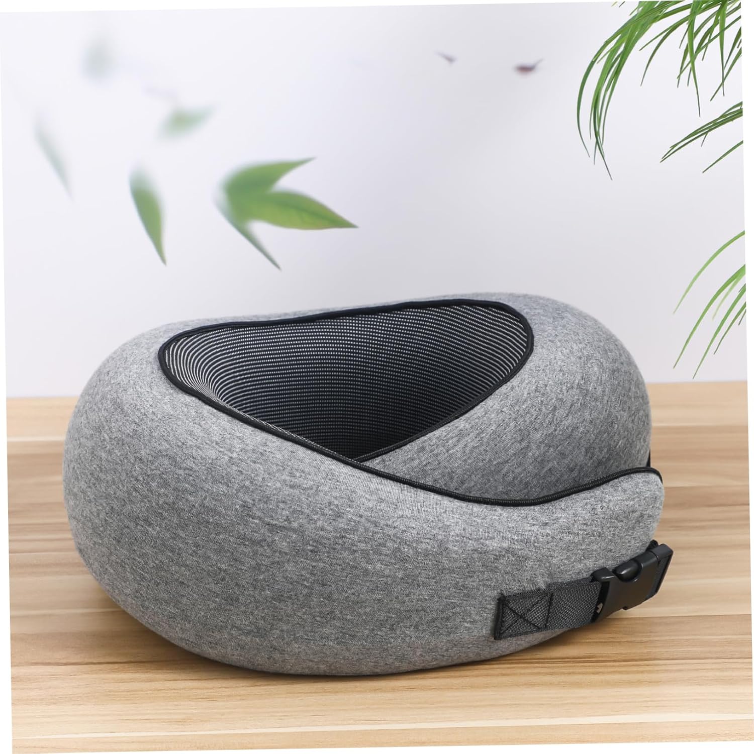 Unomor Travel Neck Support Pillow Memory Shaped for Airplane Train Car Comfort