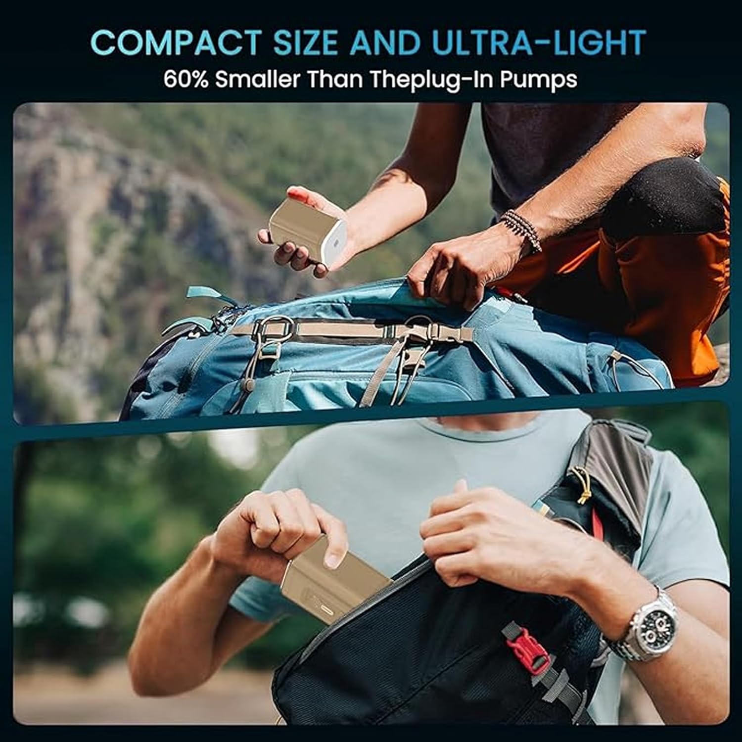 Epsilon Portable Air Pump 5 Nozzles Ultra-Fast Electric 1200mAh Air Pump with Light