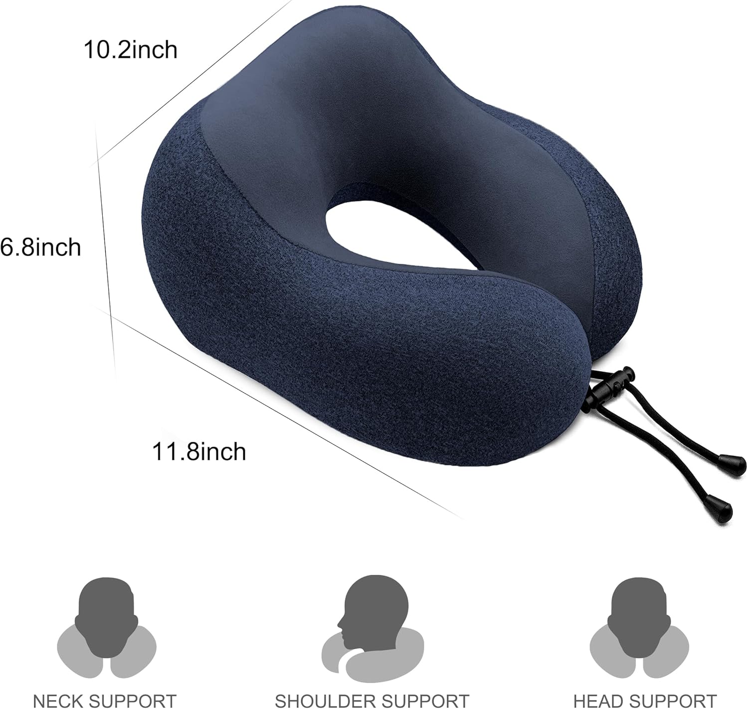 Gentlepaw Memory Foam Travel Pillow for Adults and Kids Cervical Neck Pillow for Car and Airplane