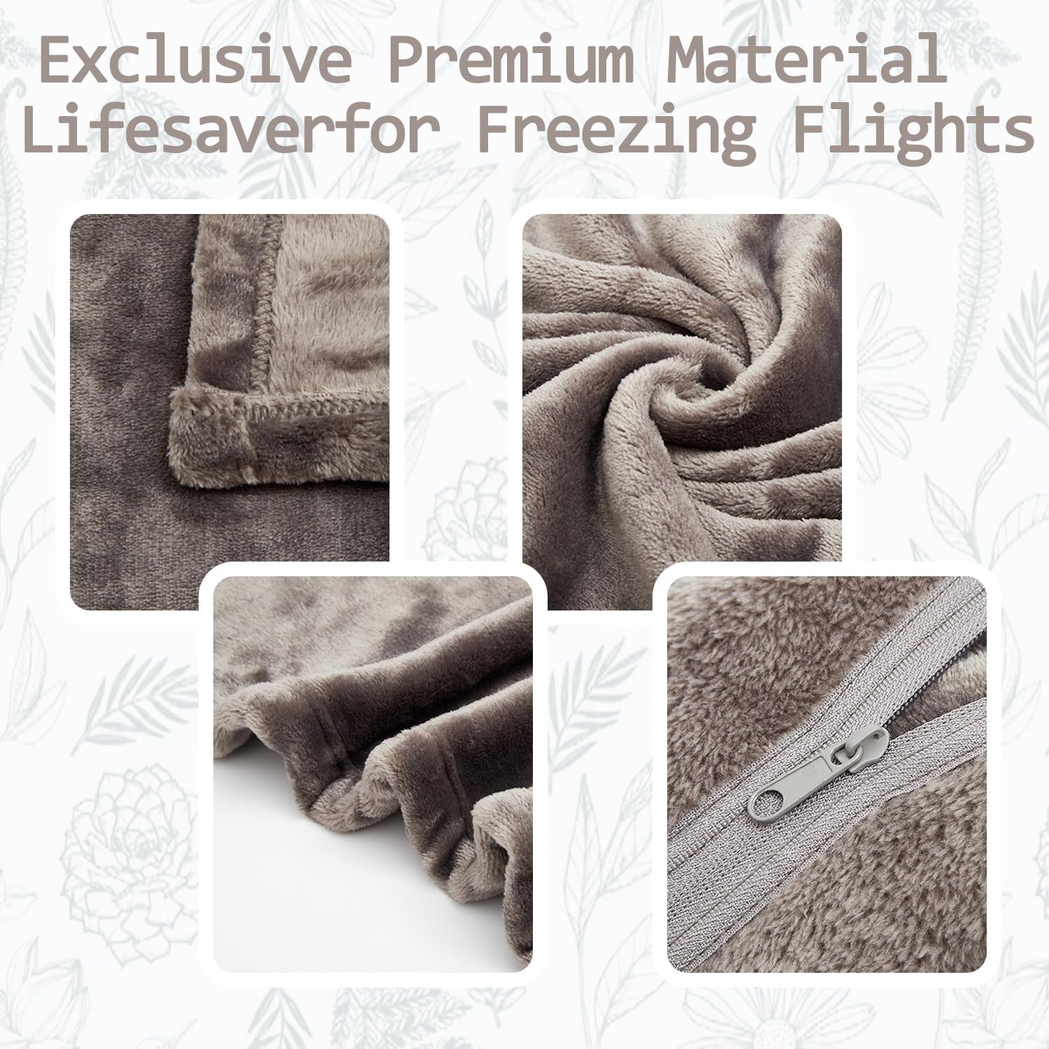 Premium 2-in-1 Travel Blanket Soft Travel Pillow for Plane Car Office Gray