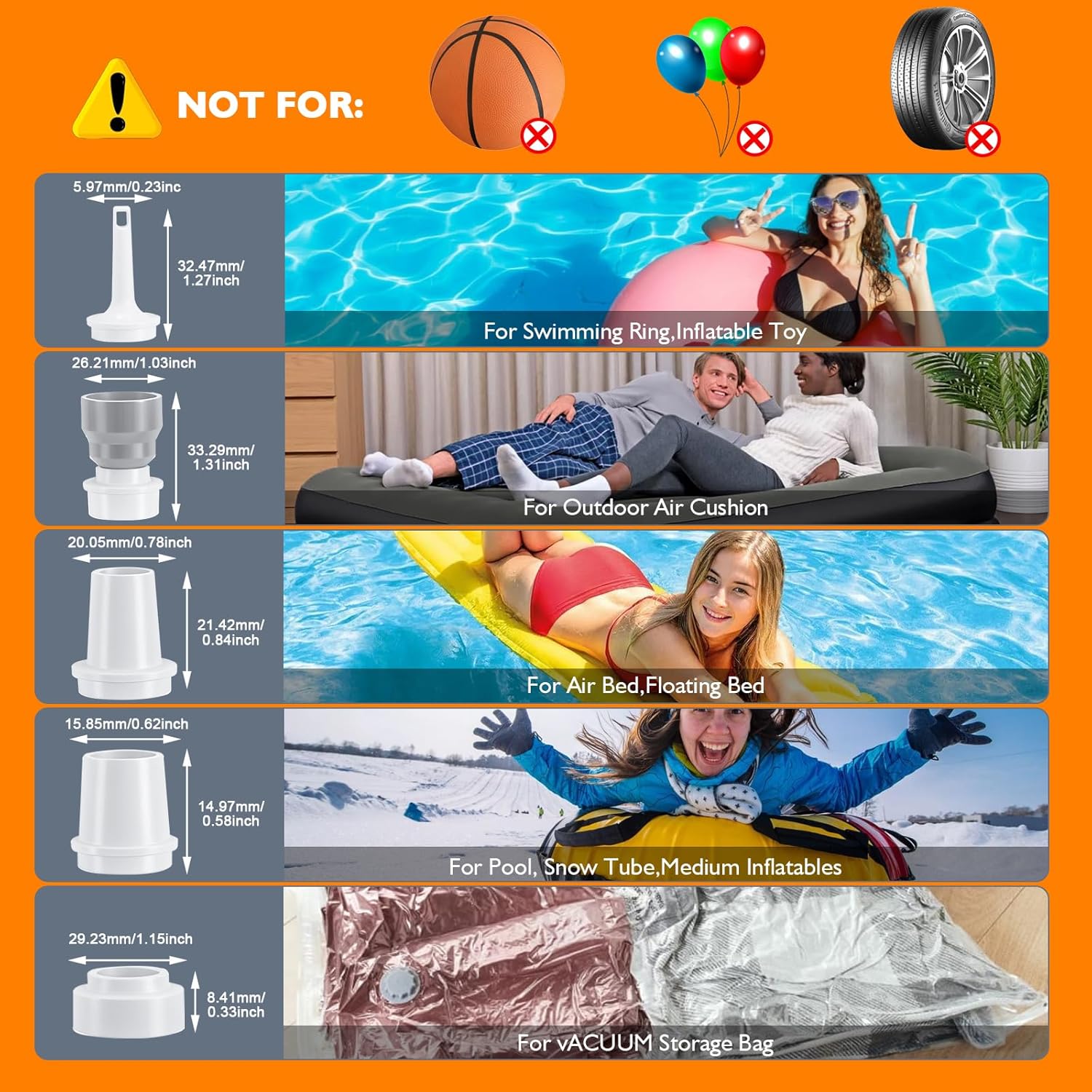 AGPTEK Mini Rechargeable Cordless Air Pump with LED Light for Camping Hiking and More