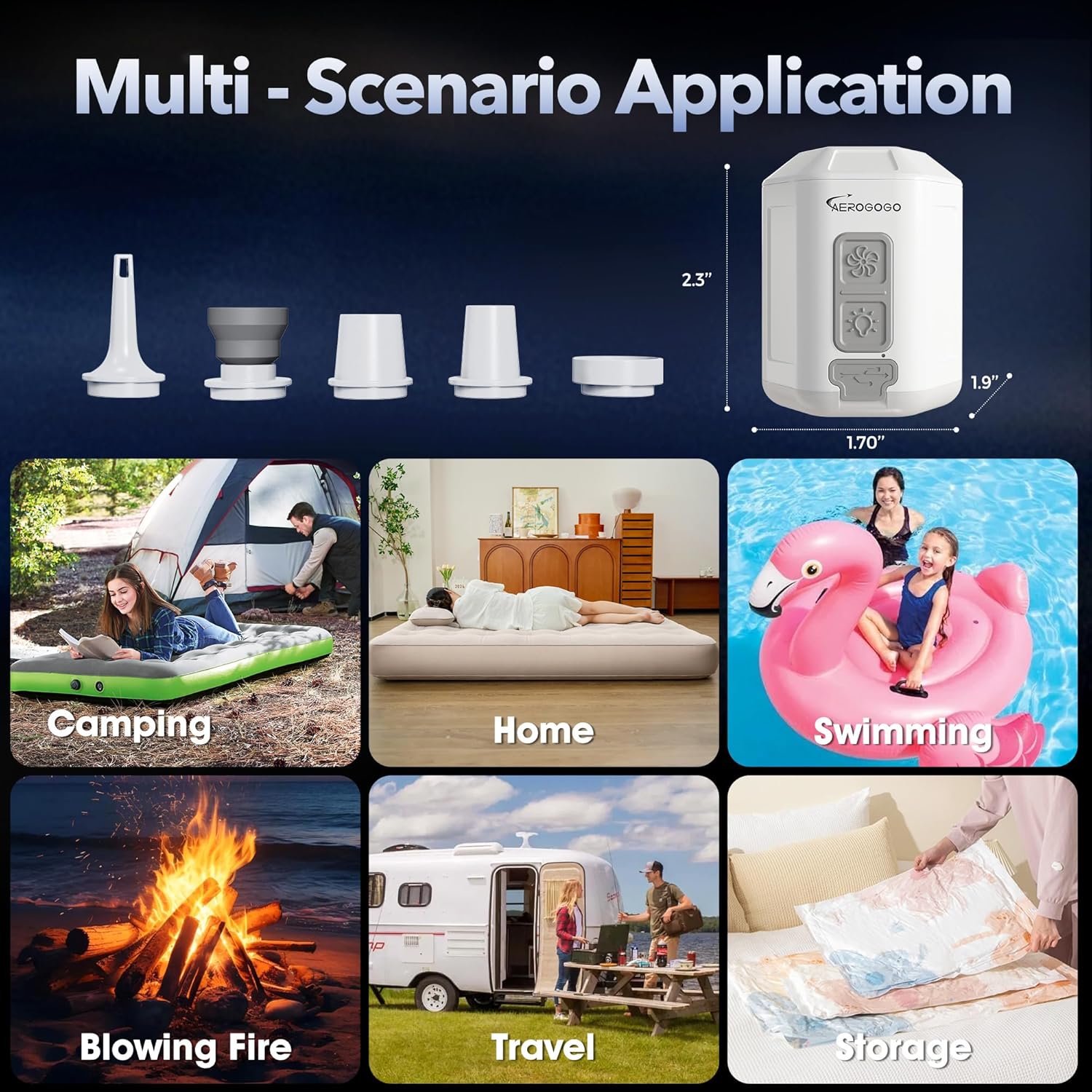 GIGA PUMP 40 Compact Powerful Portable Air Pump for Camping More