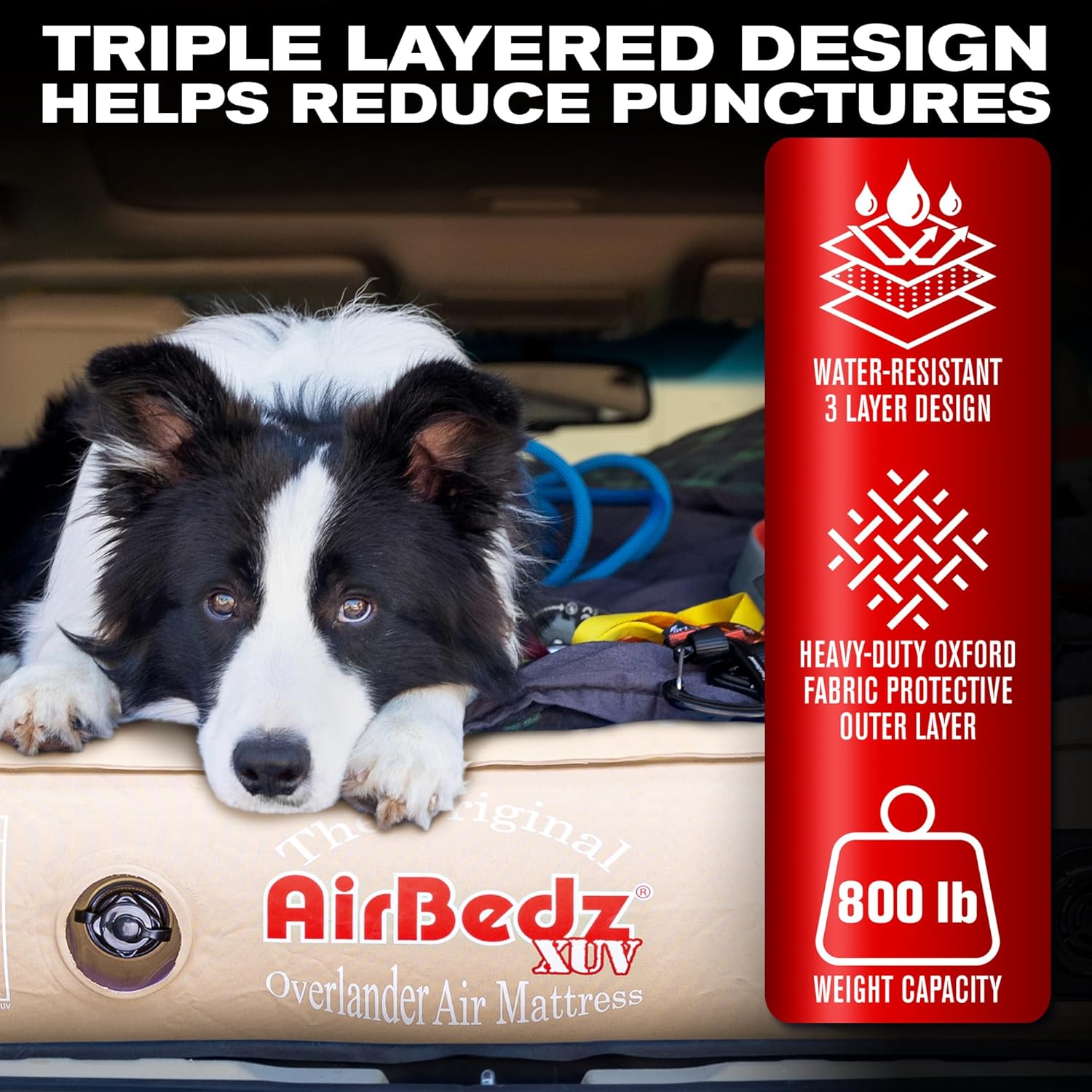 Pittman Outdoors PPI-TAN_XUV Original AirBedz Lightweight Durable Air Mattress for SUV Crossover