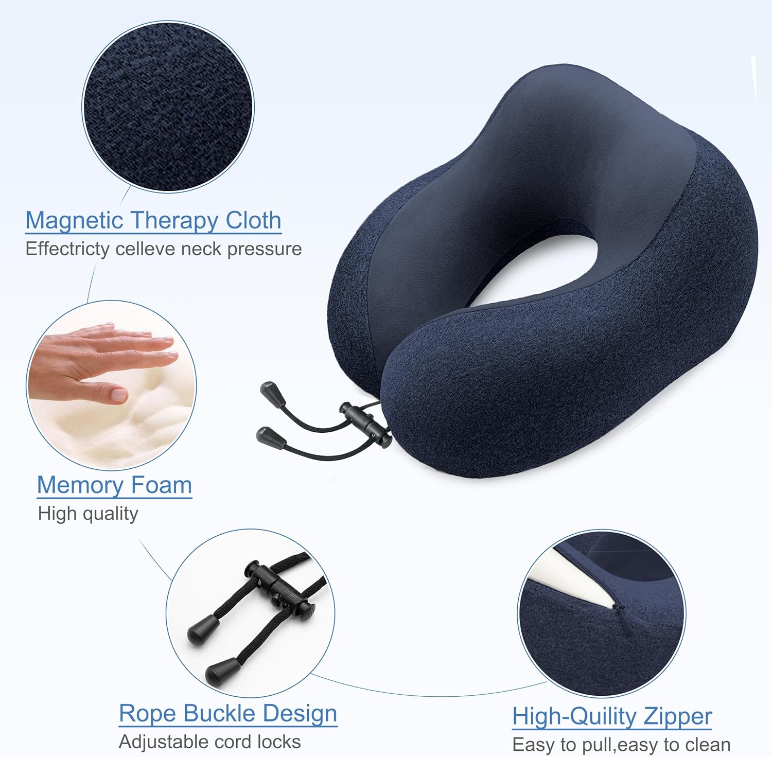 Gentlepaw Memory Foam Travel Pillow for Adults and Kids Cervical Neck Pillow for Car and Airplane