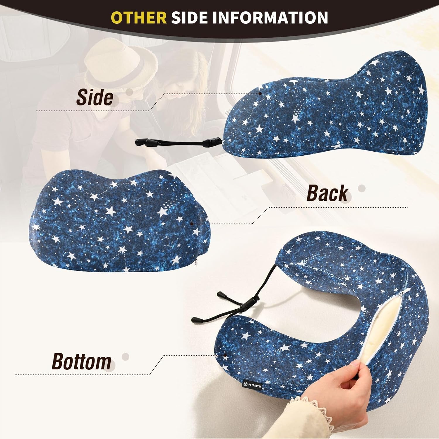 OTVEE Travel Pillow Comfort Neck Support Best for Airplane Home Use
