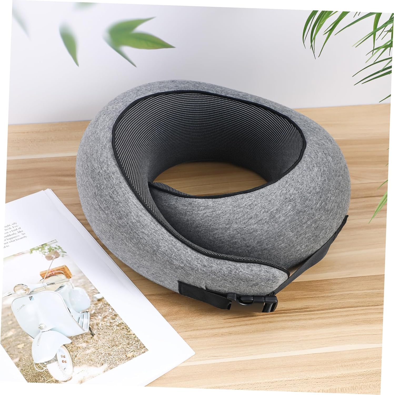 Adjustable U-Shaped Travel Pillow for Comfort Neck Support Car Airplane Use