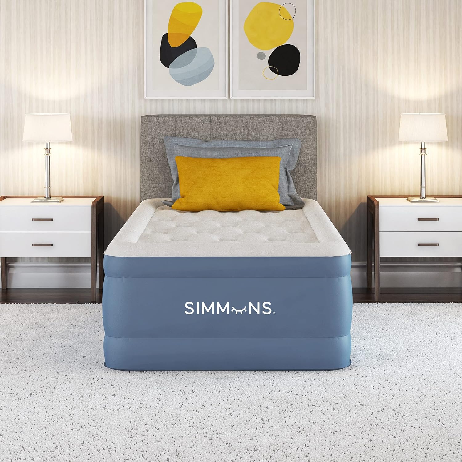 Simmons Rest Aire Mattress Twin 17 Soft Top Dura-Vinyl Air Mattress with Side Pump